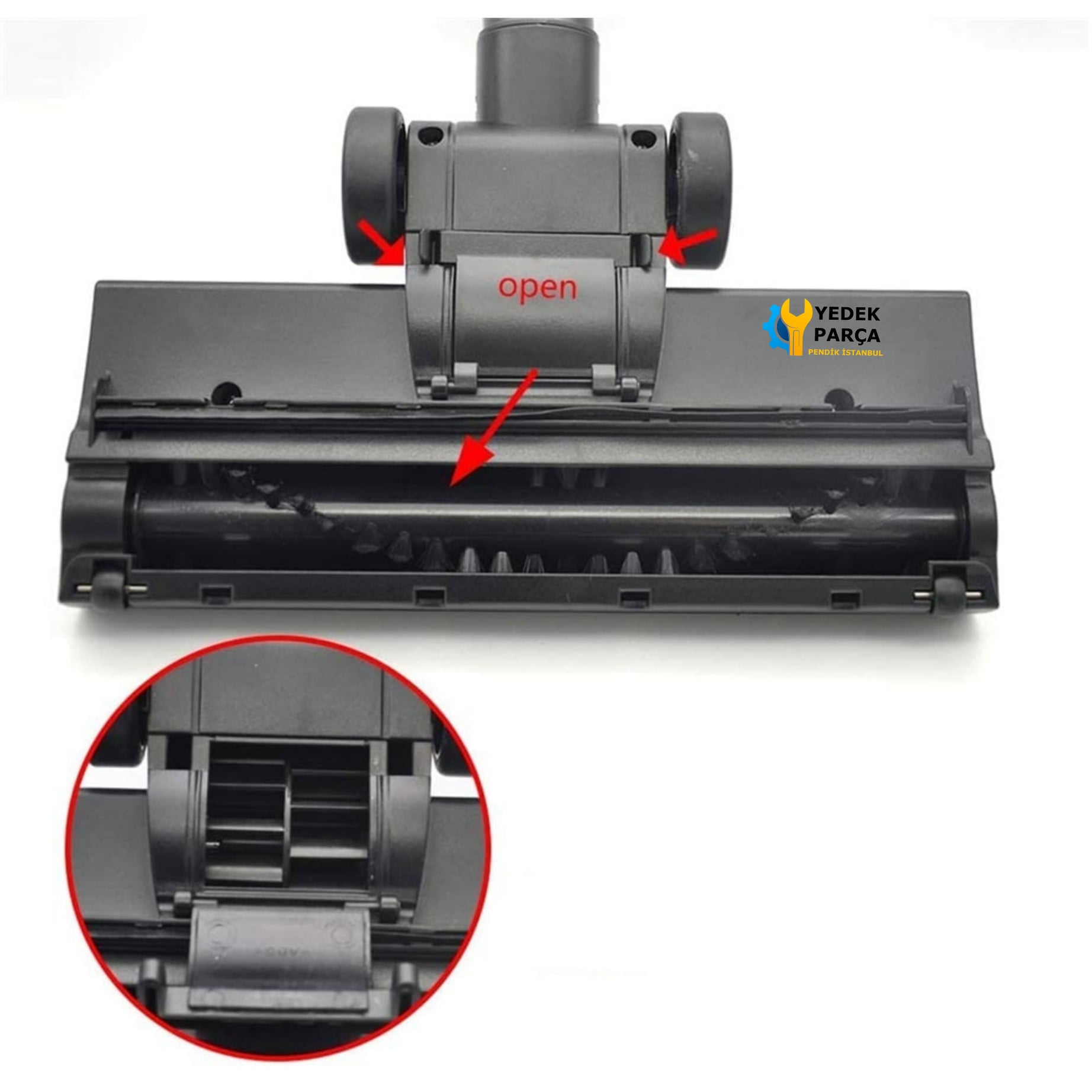 Arçelik Uyumlu AL 650 M Elektrikli Süpürge Hortumu Turbo Emici Yer Başlığı Teleskopik Boru