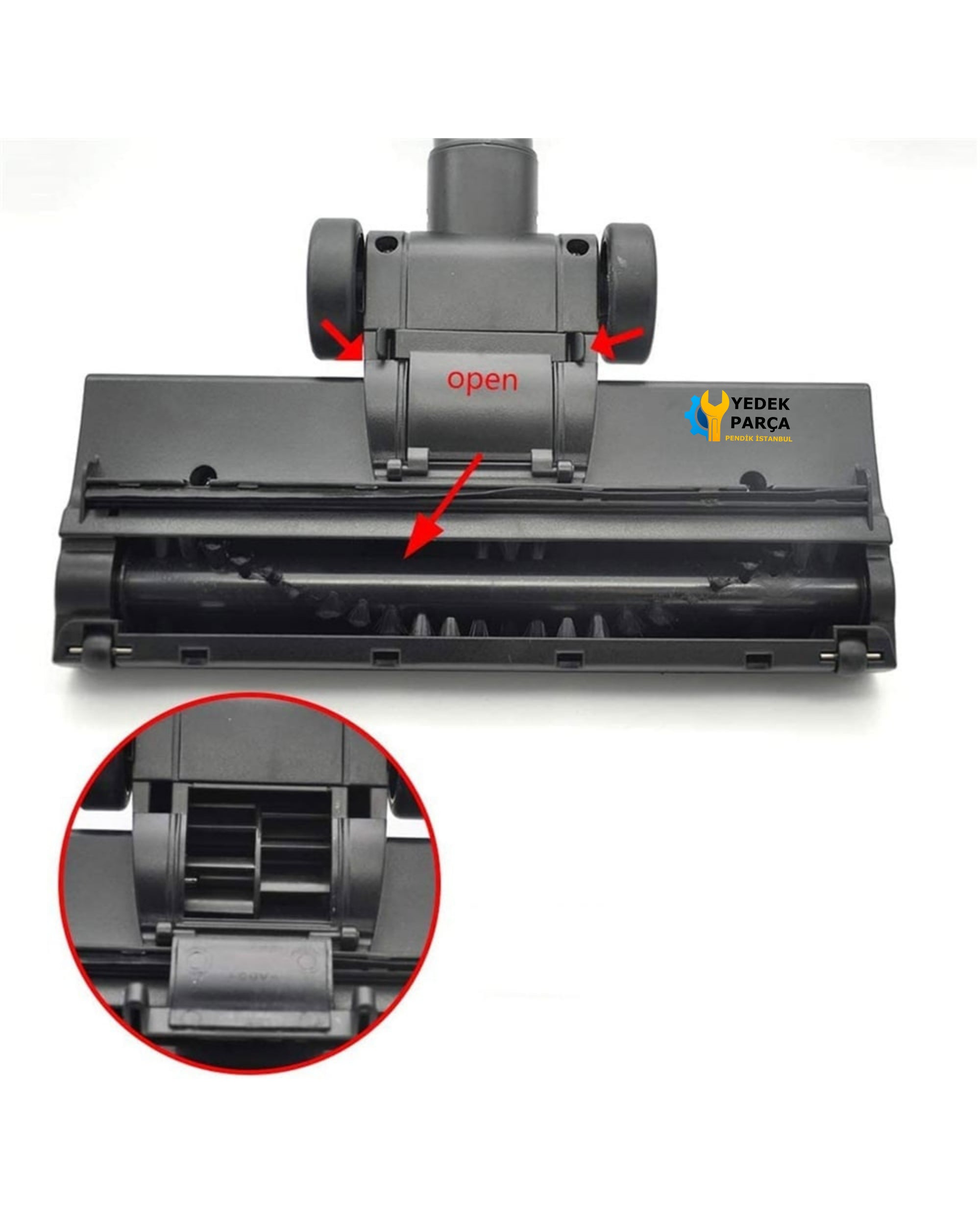 Arçelik Uyumlu AL 650 M Elektrikli Süpürge Hortumu Turbo Emici Yer Başlığı Teleskopik Boru