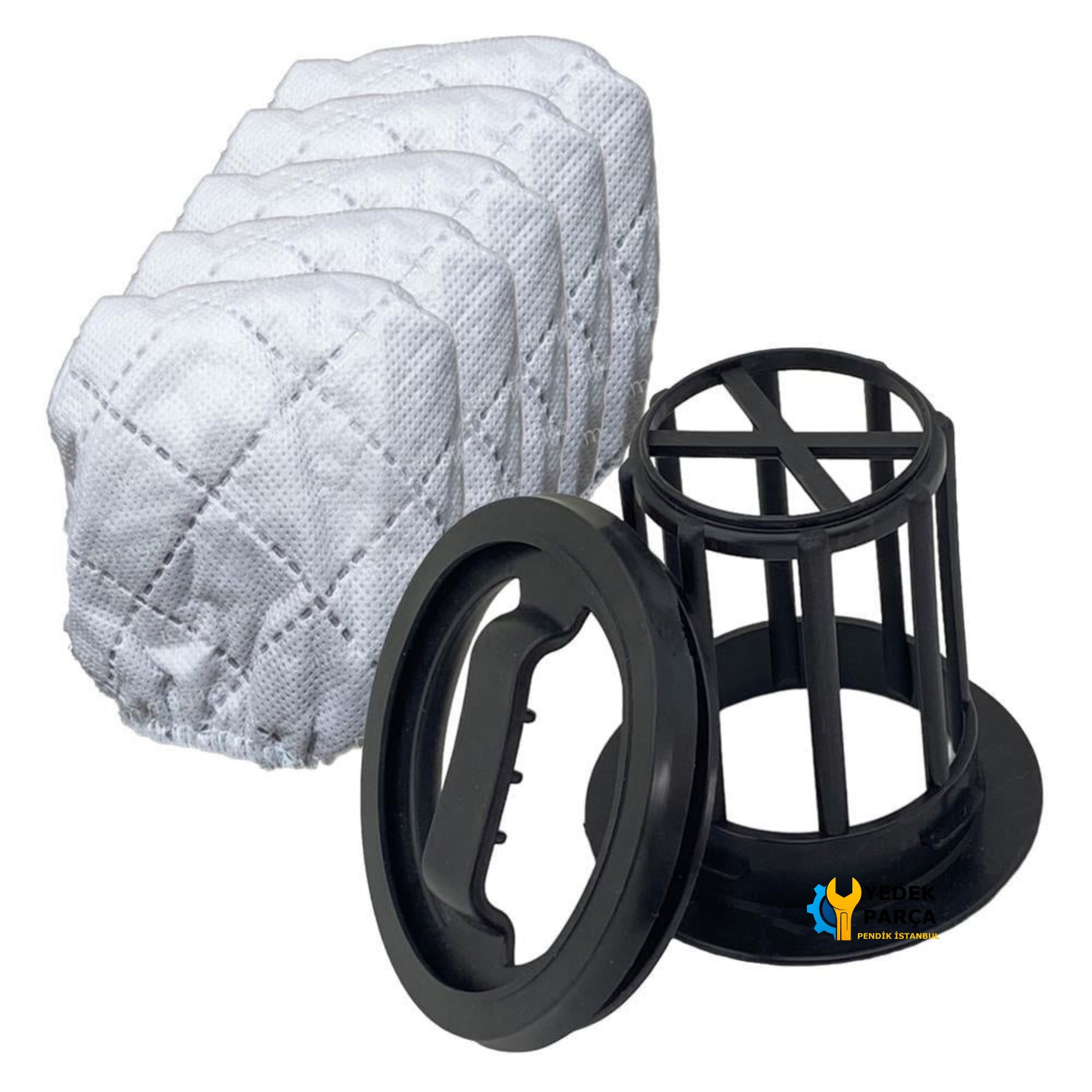 Fantom Uyumlu Magic P 3000 Süpürge Filtresi Kafesi ve Toz Torbası 5 Adet