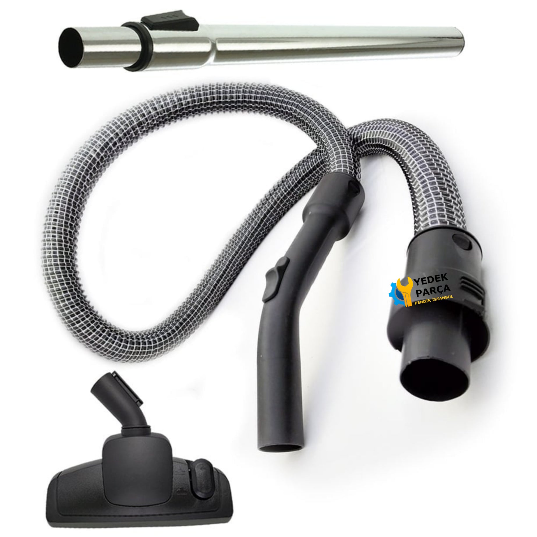 Philips Uyumlu FC 8452 Power Life Elektrikli Süpürge Çelik Telli Hortumu Teleskopik Boru Emici Yer Başlığı