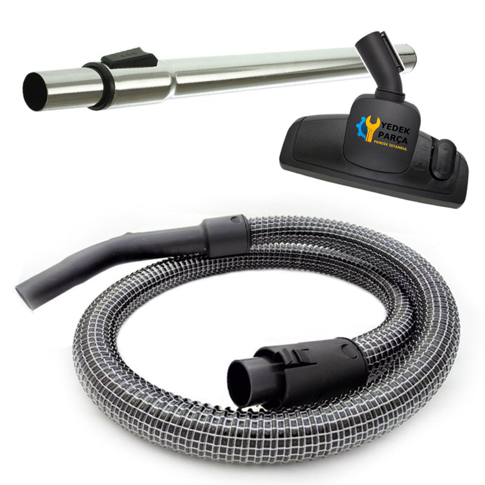 Sinbo Uyumlu SVC 3422 Elektrikli Süpürge Çelik Telli Hortumu Emici Yer Başlığı Teleskopik Boru