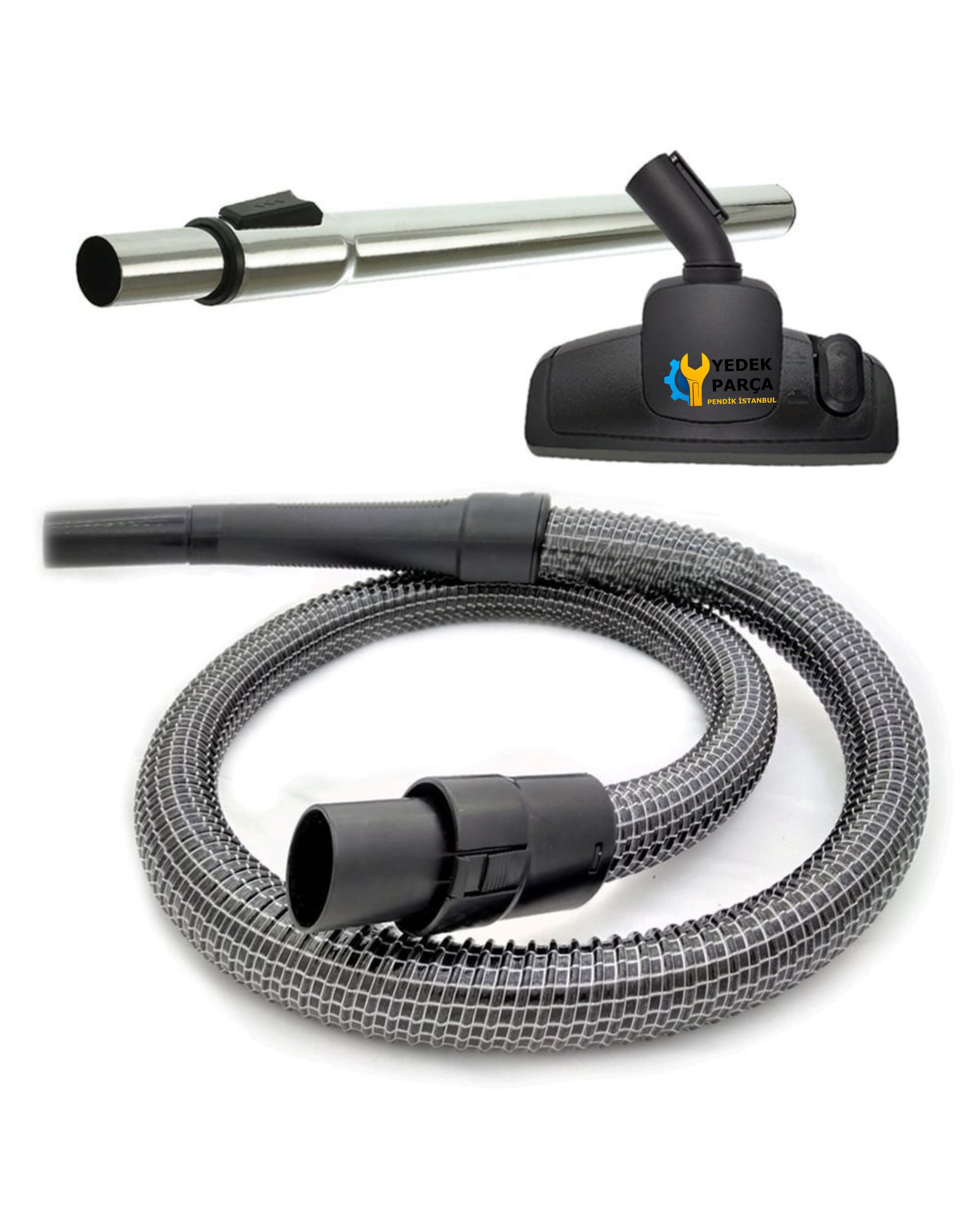 Conti Uyumlu VC 470 Aqua Master Plus Elektrikli Süpürge Çelik Telli Hortumu Emici Aparatı Teleskopik Boru