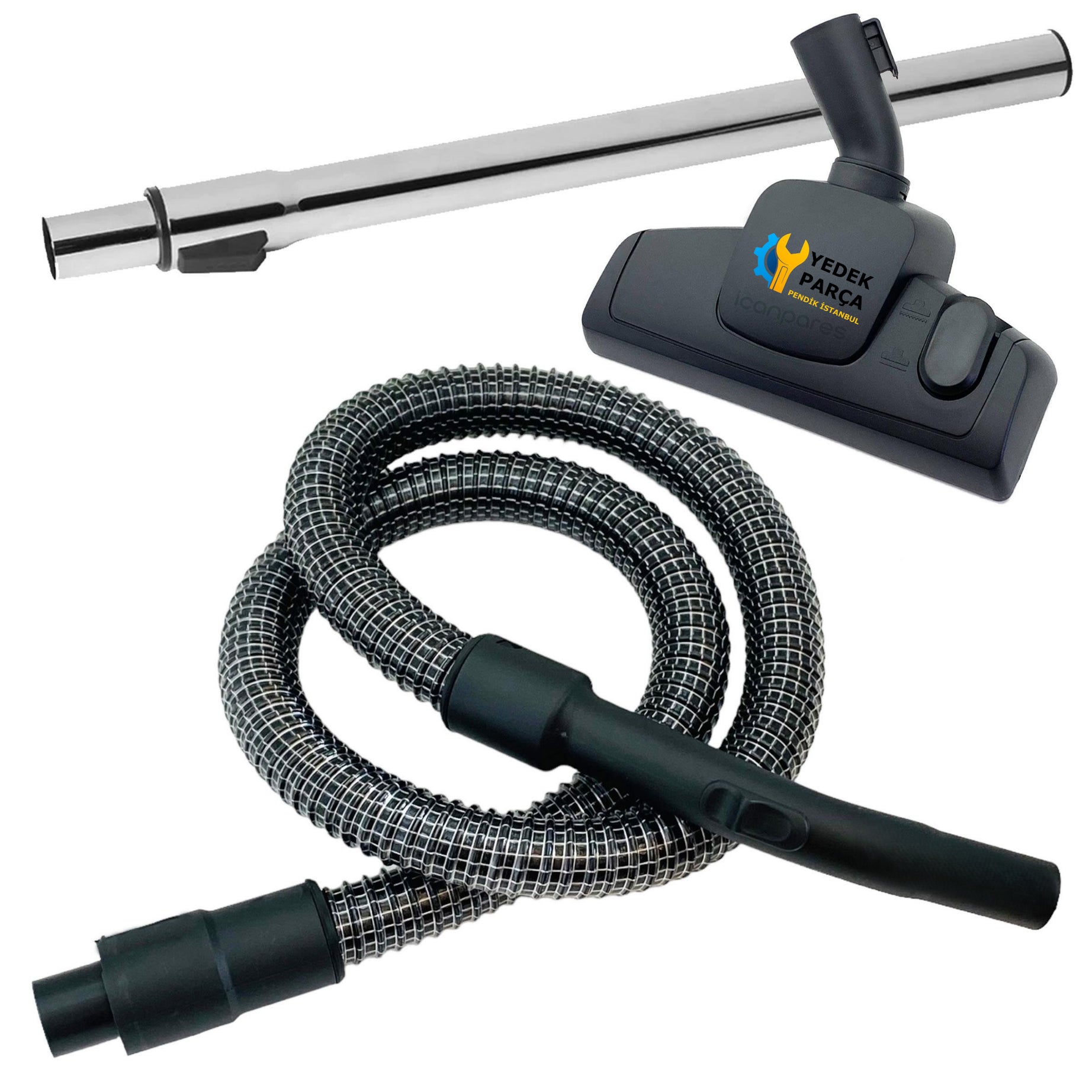 Fakir Uyumlu Veyron Turbo Öko Süpürge Çelik Hortumu Emici Başlık Borusu