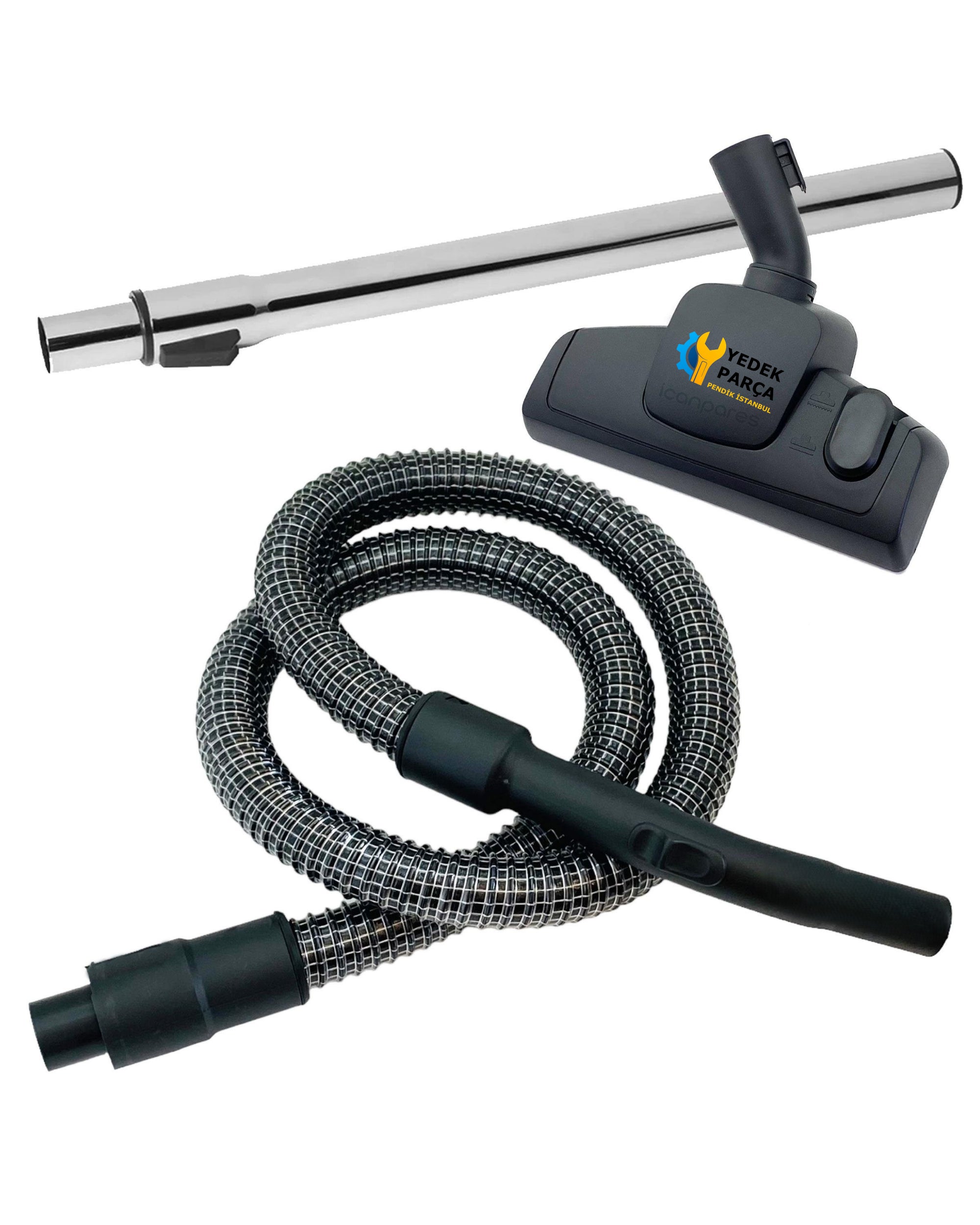 Fakir Uyumlu Veyron Turbo Öko Süpürge Çelik Hortumu Emici Başlık Borusu