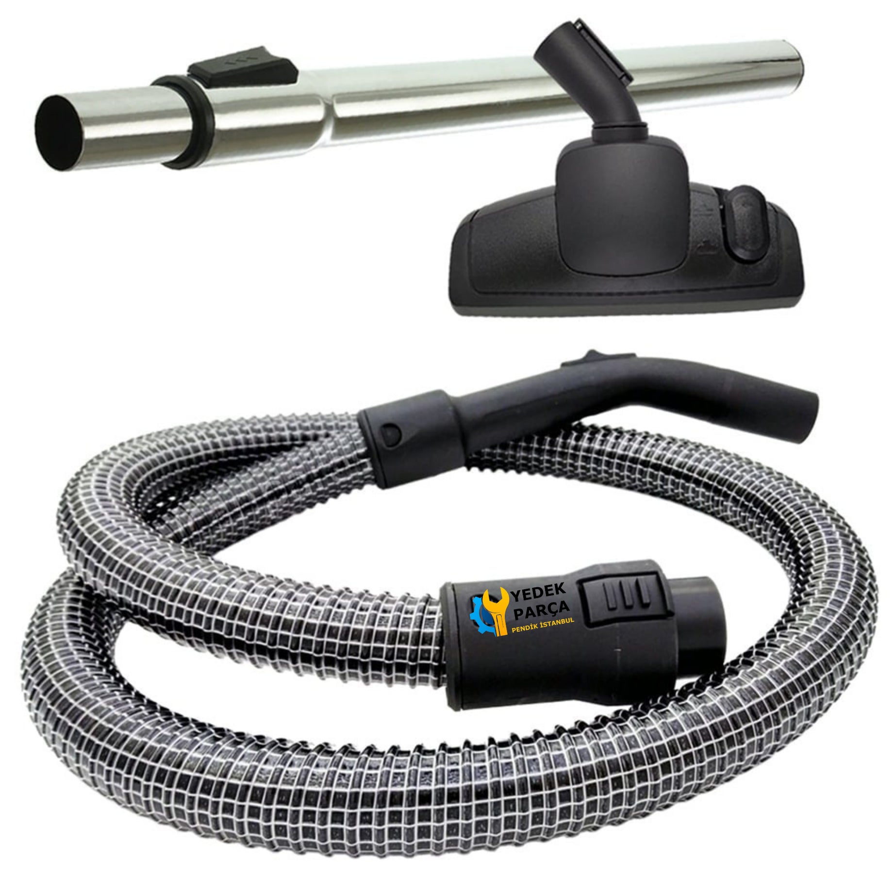 Vestel Uyumlu Targa Watech Elektrikli Süpürge Çelik Telli Hortumu Emici Yer Başlığı Teleskopik Boru