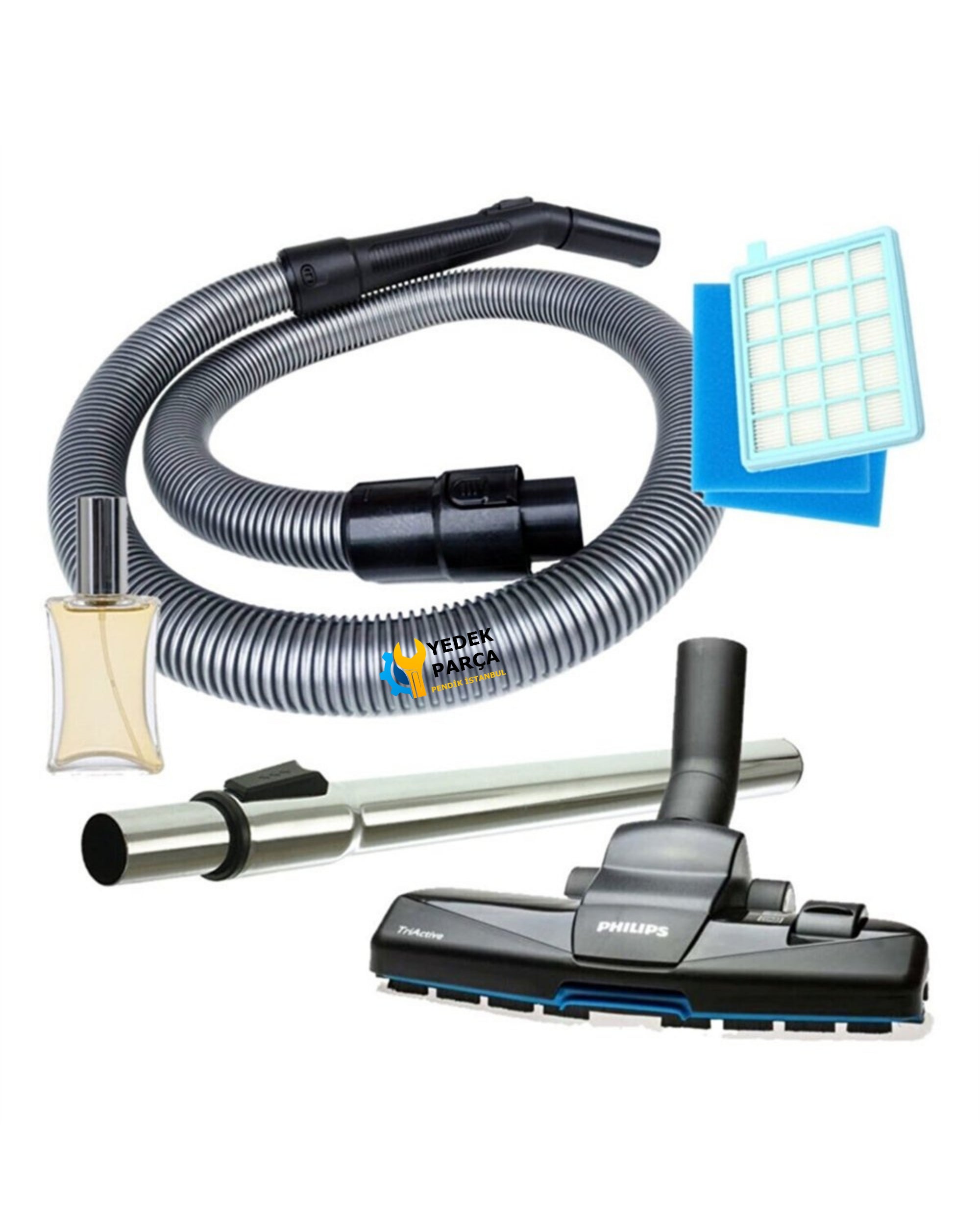 Philips Uyumlu FC 8475 Hortumu TriActive Başlık Boru Filtre Set Hediyeli