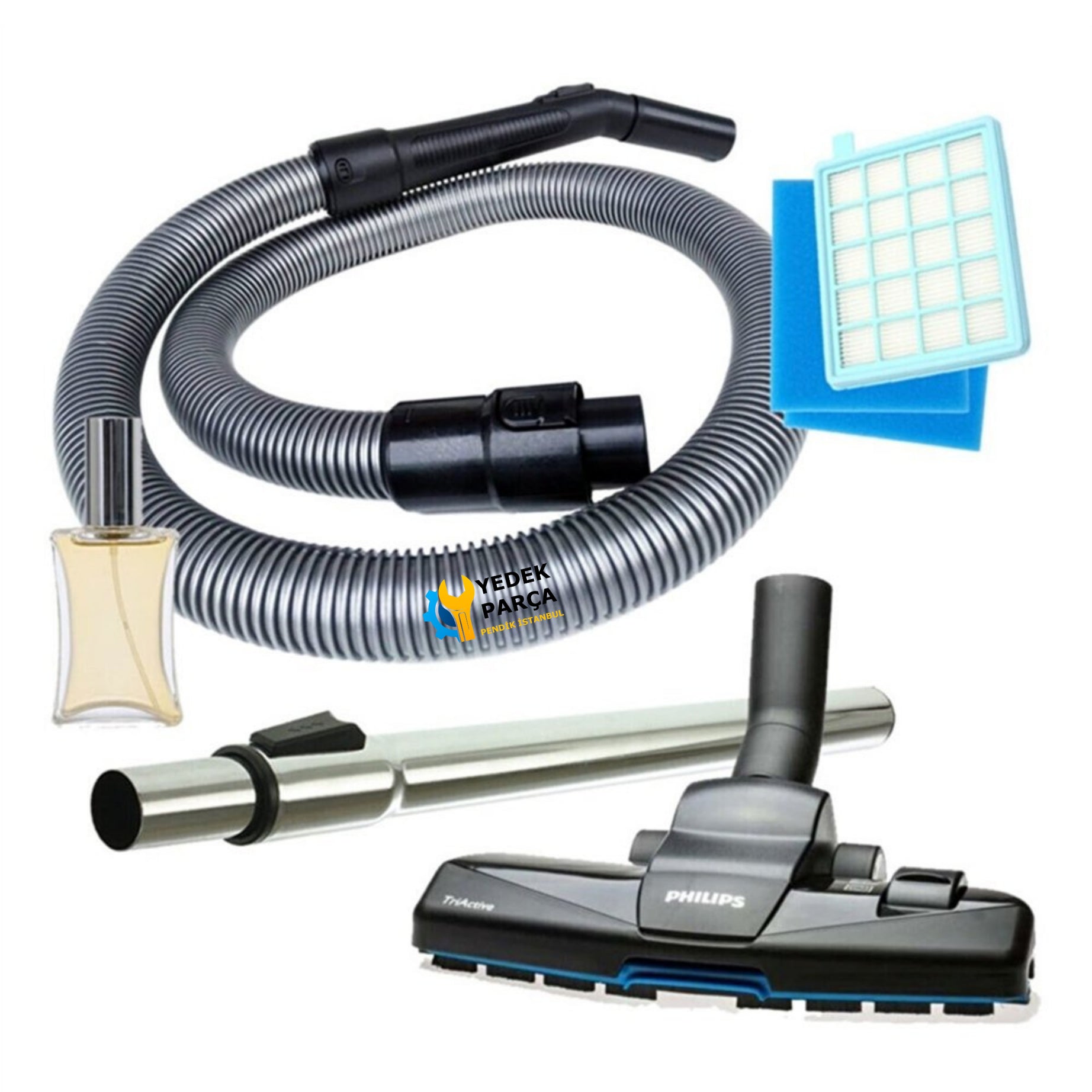 Philips Uyumlu FC 8477 Hortumu TriActive Başlık Boru Filtre Set Hediyeli