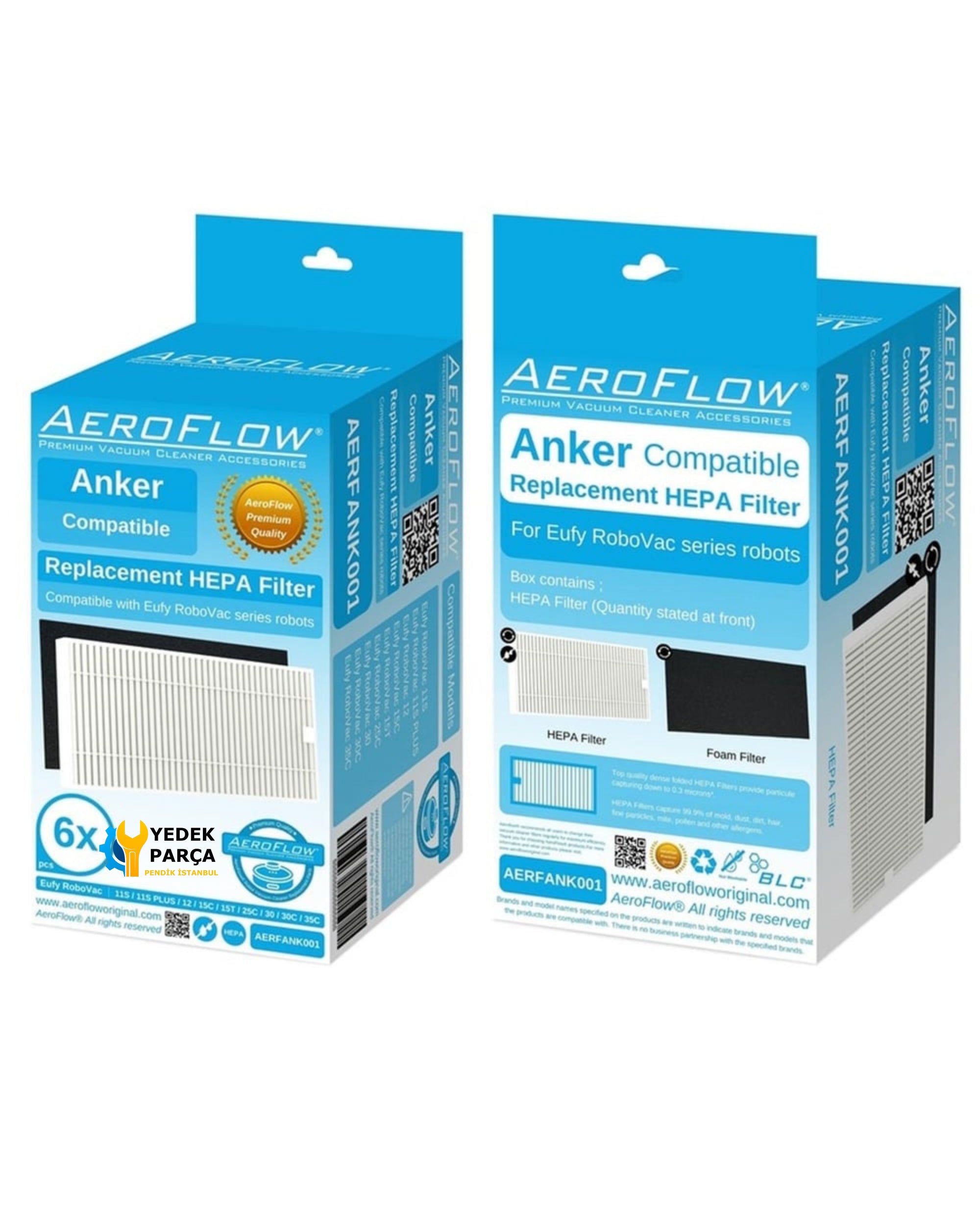 AeroFlow Anker Uyumlu Eufy RoboVac 11S PLUS Hepa Filtre 6 Adet Garantili