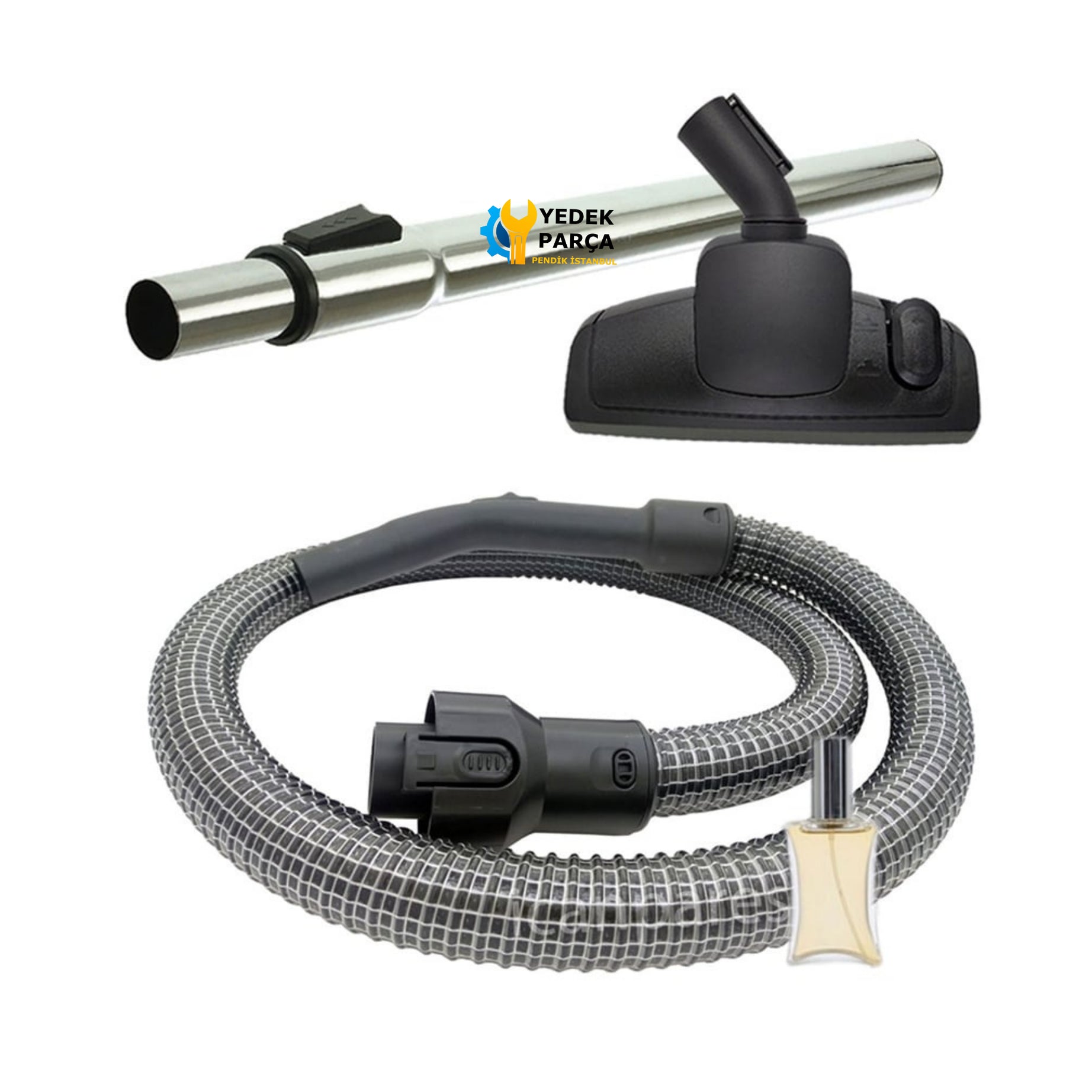 Homend Uyumlu 1226 Dustbreak Süpürge Çelik Telli Hortumu Boru Başlık Hediyeli