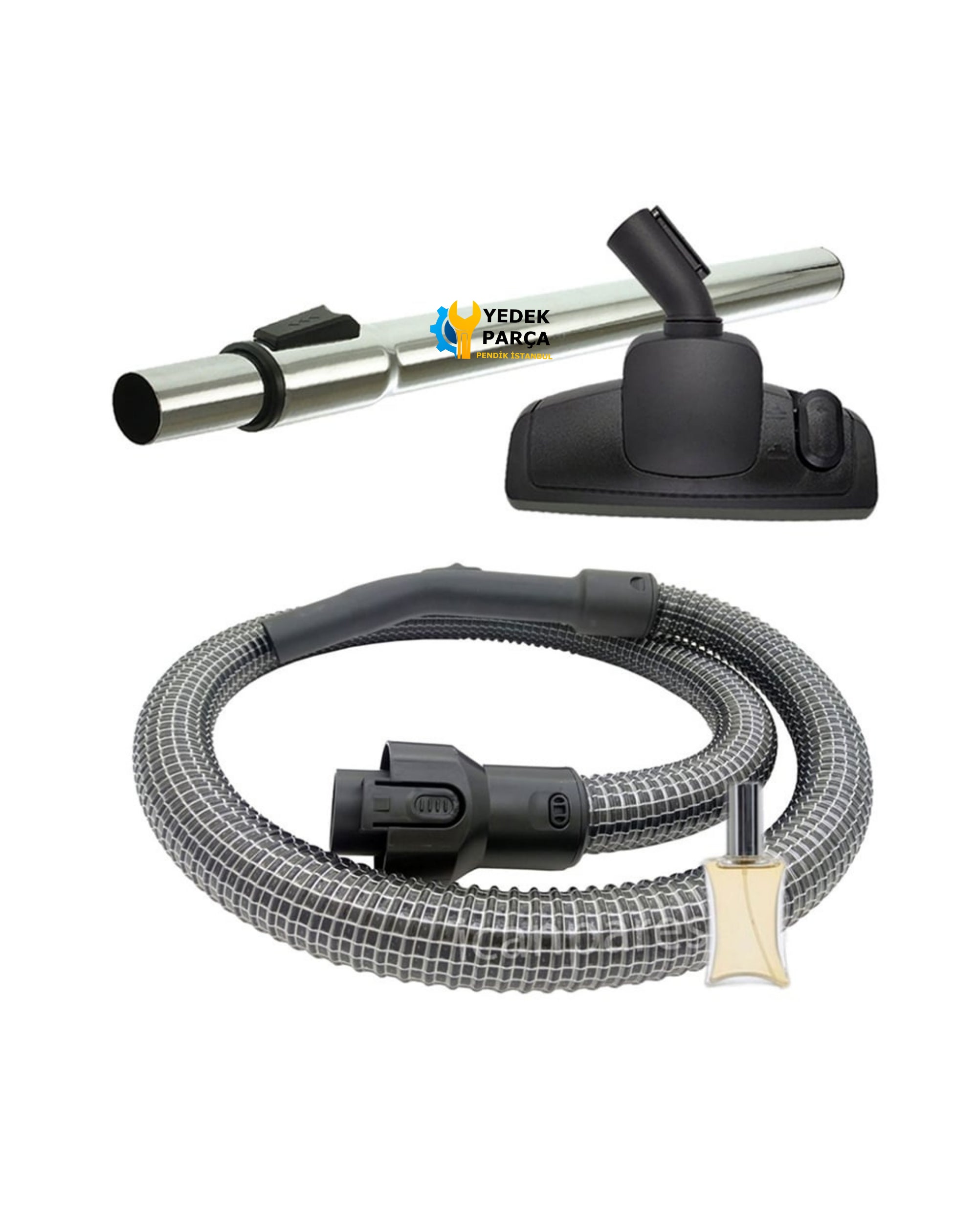 Homend Uyumlu Hurriclean 1230 Süpürge Çelik Telli Hortumu Boru Başlık Hediyeli