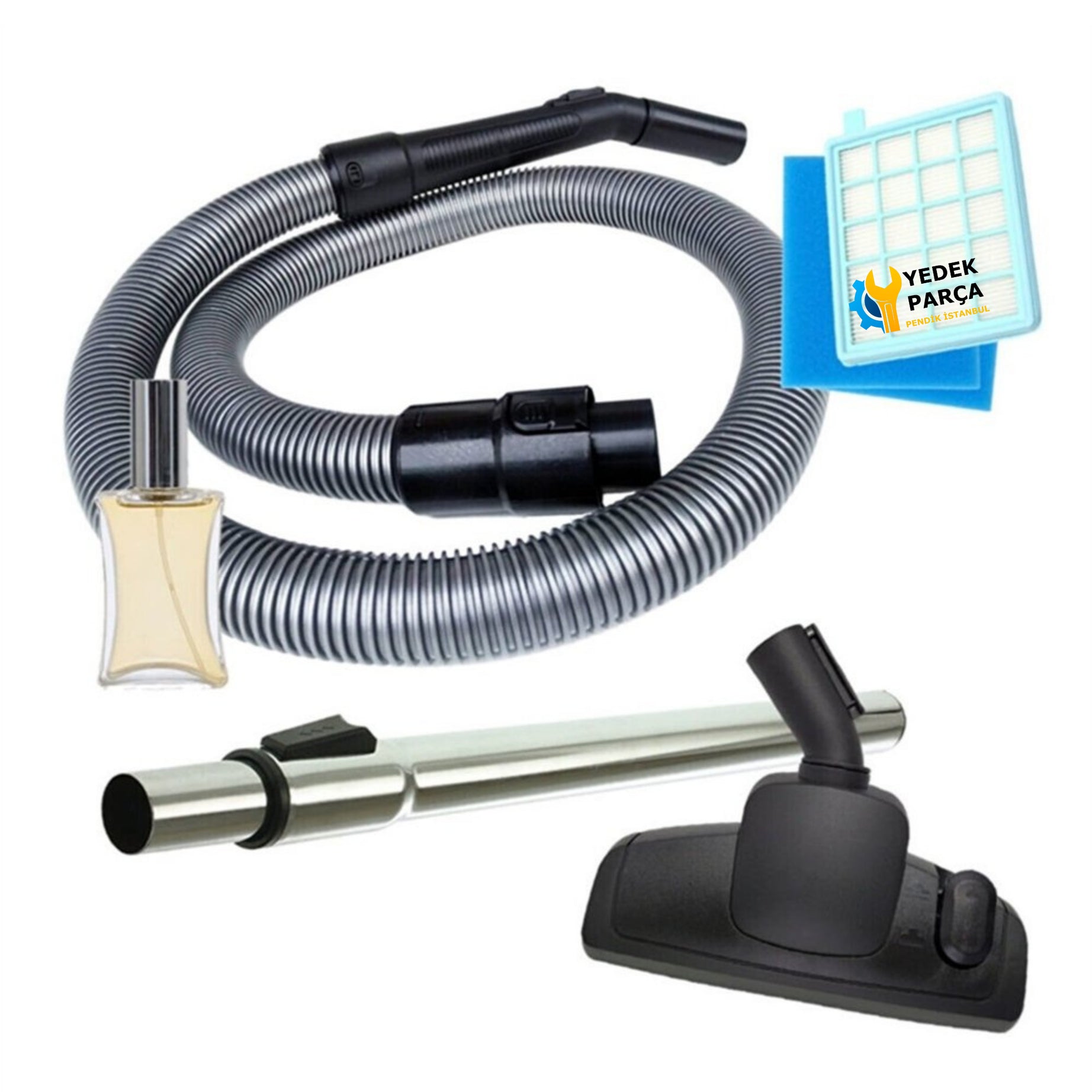 Philips Uyumlu FC 8633 PowerPro Active Hortumu Başlık Boru Filtre Seti Hediyeli