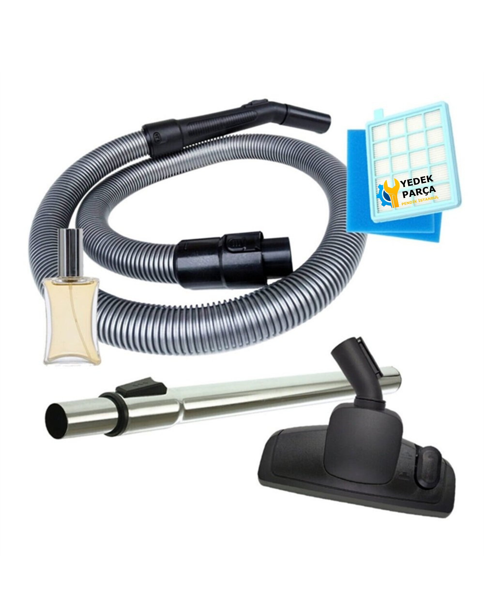 Philips Uyumlu FC 8633 PowerPro Active Hortumu Başlık Boru Filtre Seti Hediyeli