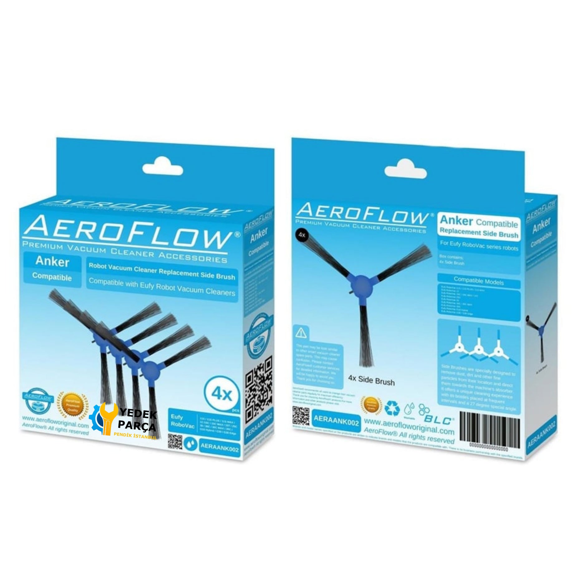 AeroFlow Anker Uyumlu Eufy RoboVac G10 Hybrid Yan Fırça (Garantili)