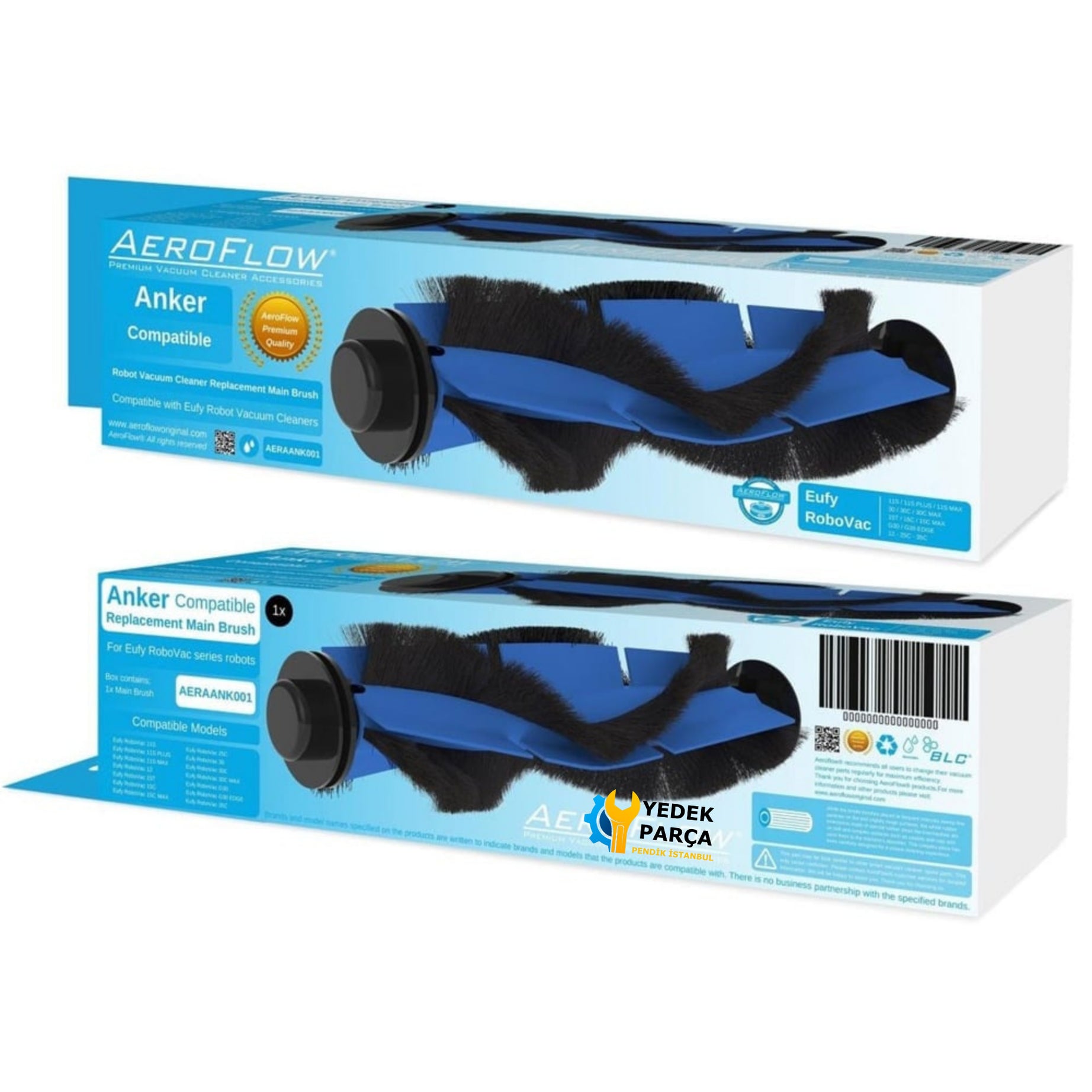 AeroFlow Anker Uyumlu Eufy RoboVac 15C Ana Fırça (Garantili)