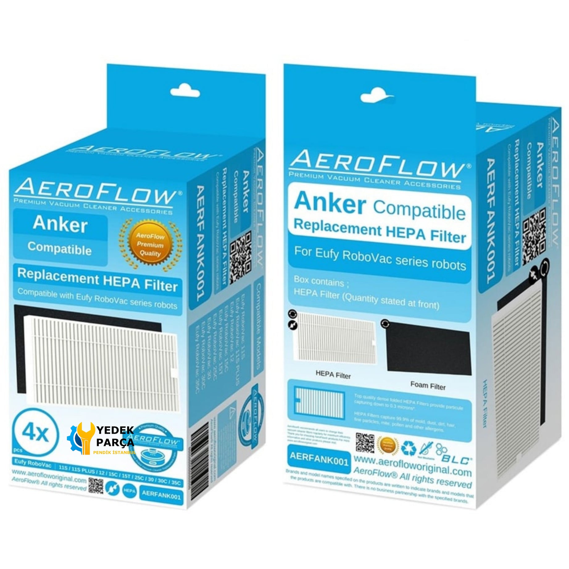 AeroFlow Anker Uyumlu Eufy RoboVac 11S PLUS Hepa Filtre 4 Adet Garantili