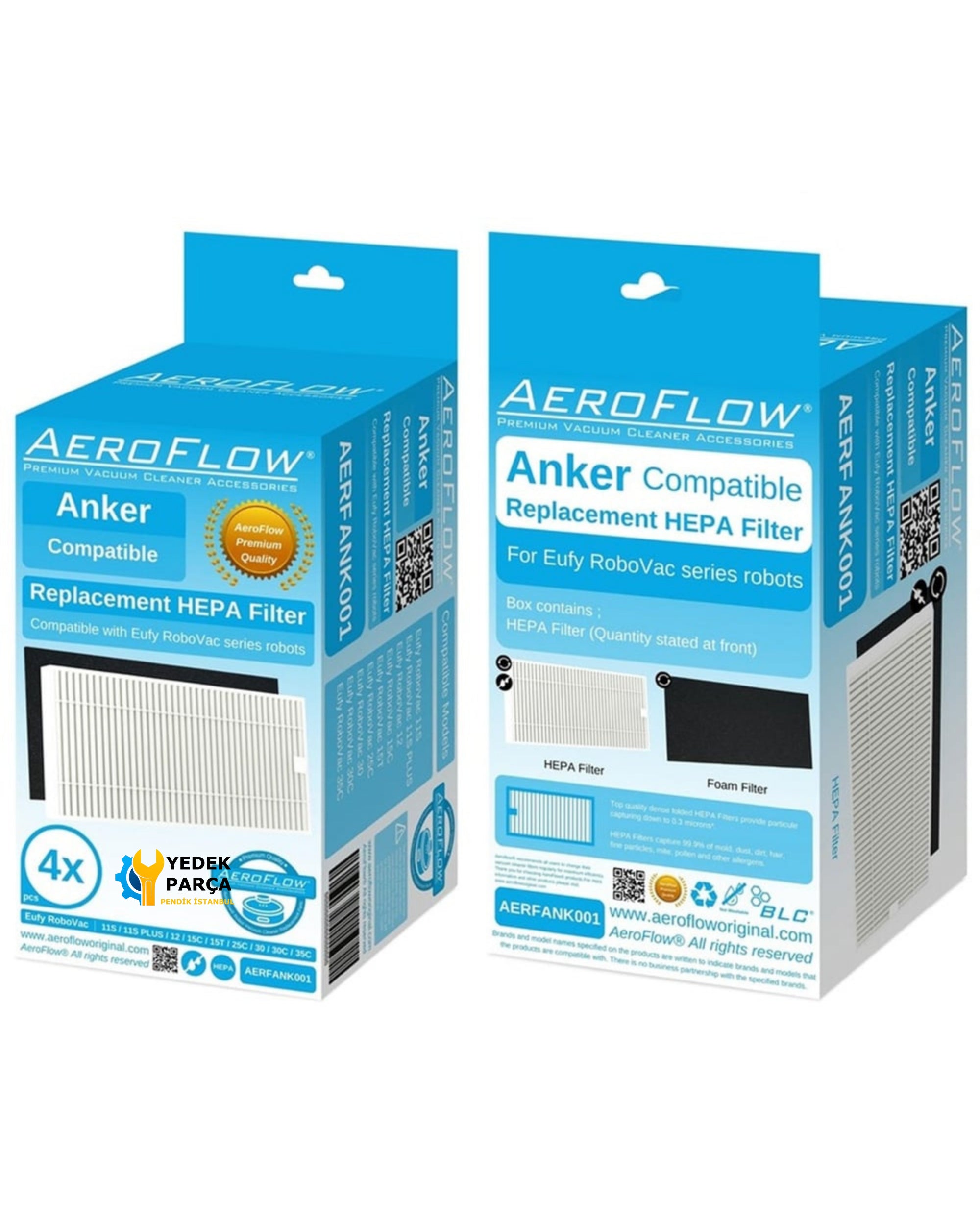 AeroFlow Anker Uyumlu Eufy RoboVac 11S PLUS Hepa Filtre 4 Adet Garantili