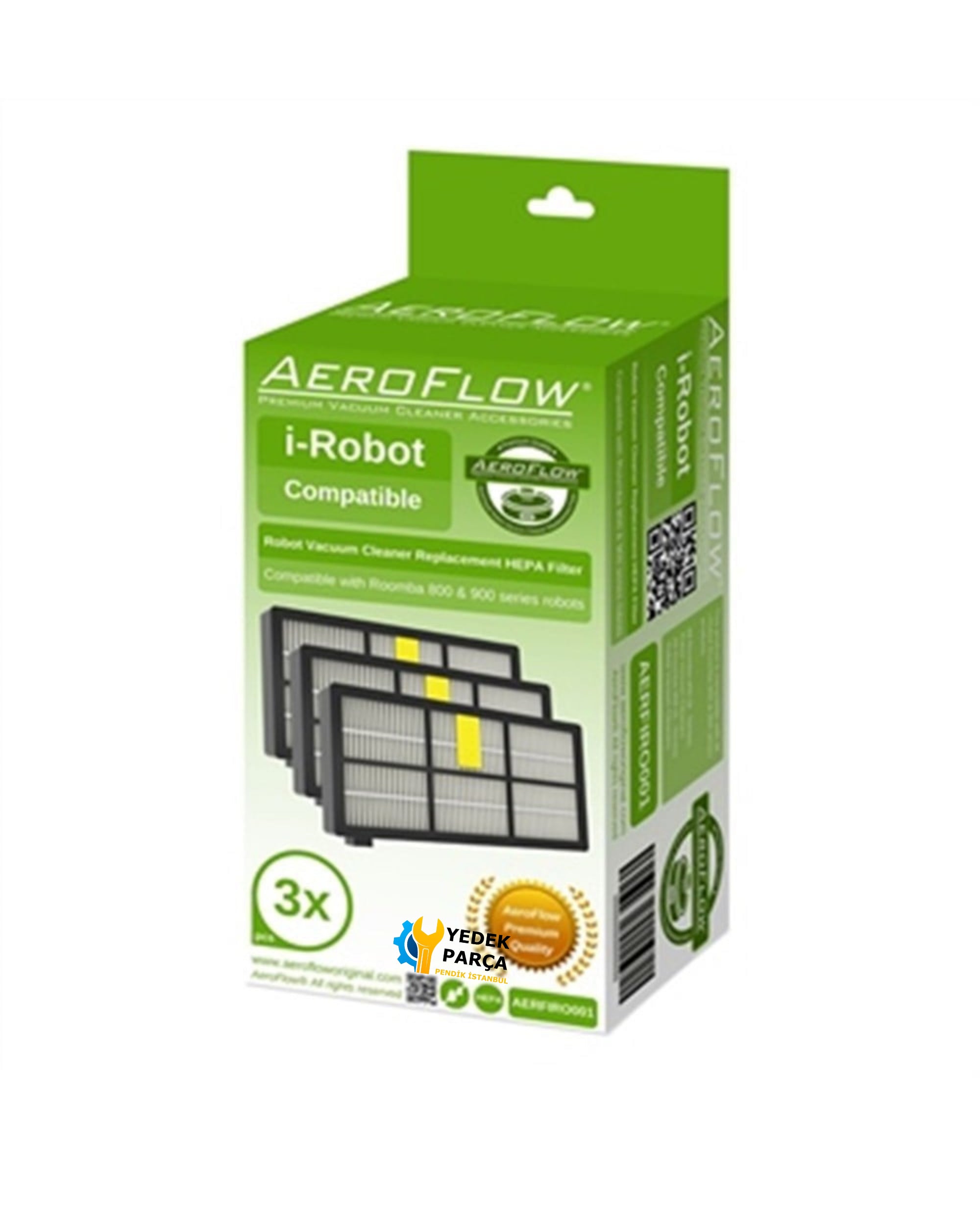AeroFlow iRobot Uyumlu Roombaa 800 Filtre 3'lü Paket (Garantili)
