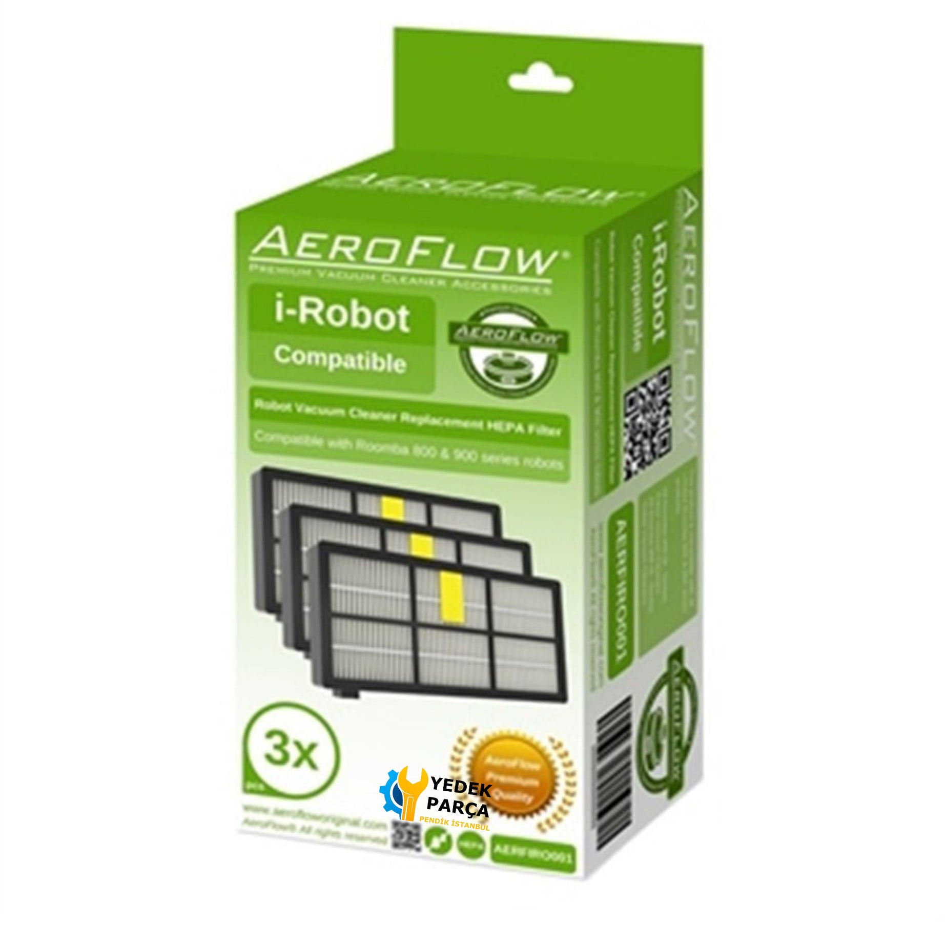 AeroFlow iRobot Uyumlu Roombaa 800/900 Filtre 3'lü Paket (Garantili)