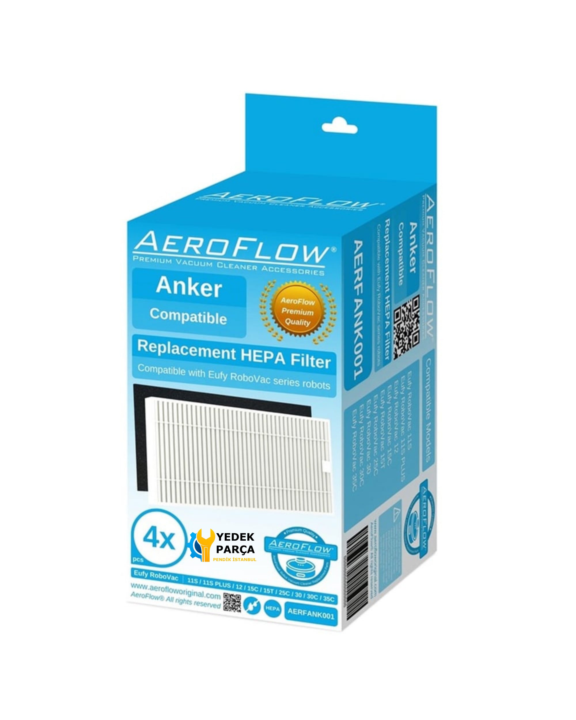 AeroFlow Anker Uyumlu Eufy RoboVac 11S Hepa Filtre - 4 Adet (Garantili)