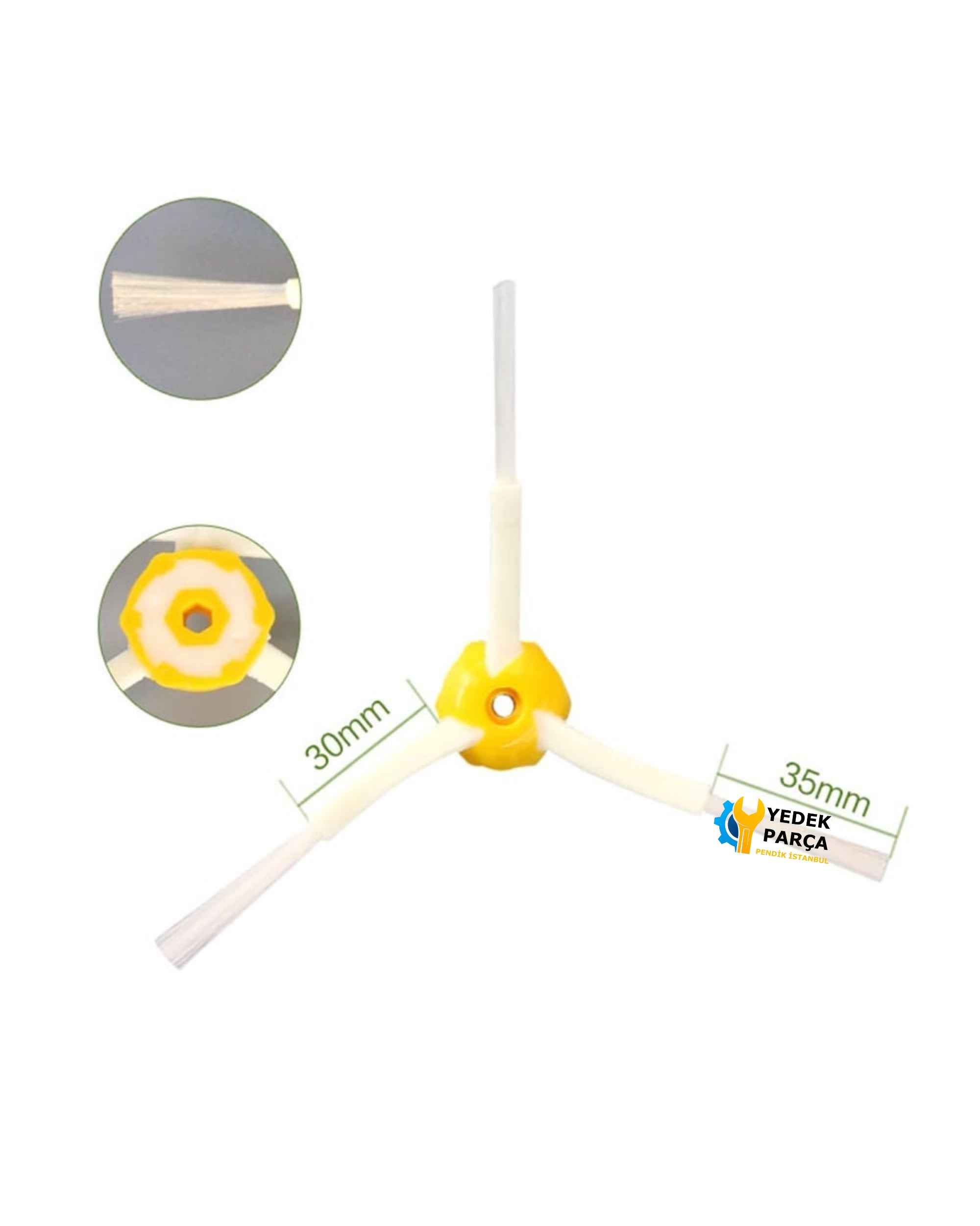 Aeroflow iRobot Uyumlu Roombaa 800 Serisi Süpürge Yan Fırça 3'lü Paket