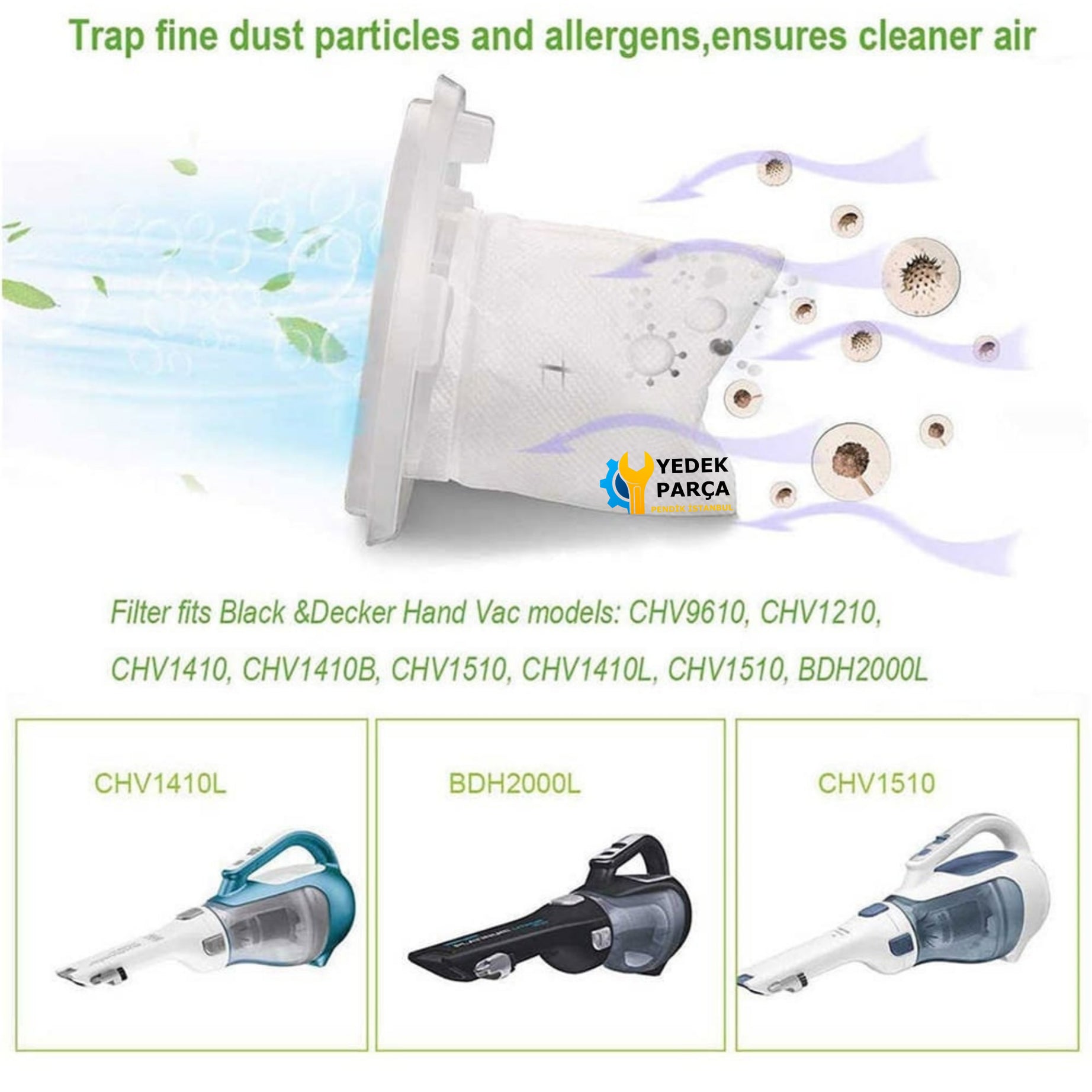 Black & Decker Uyumlu DV 4800 N Elektrikli Süpürge Toz Filtresi