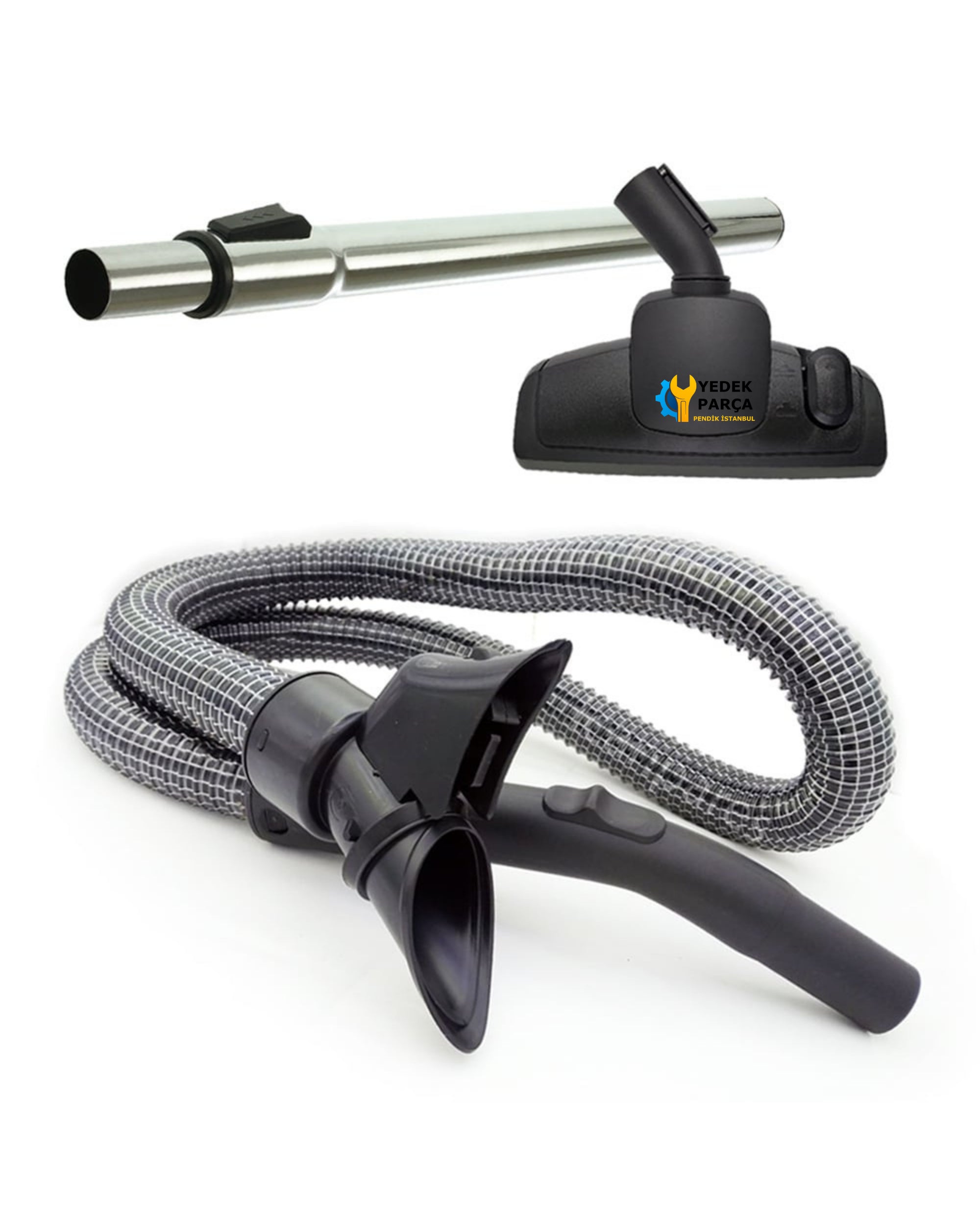 Philips Uyumlu FC 9204 Marathon Elektrikli Süpürge Çelik Telli Hortum Emici Yer Başlığı Teleskopik Boru