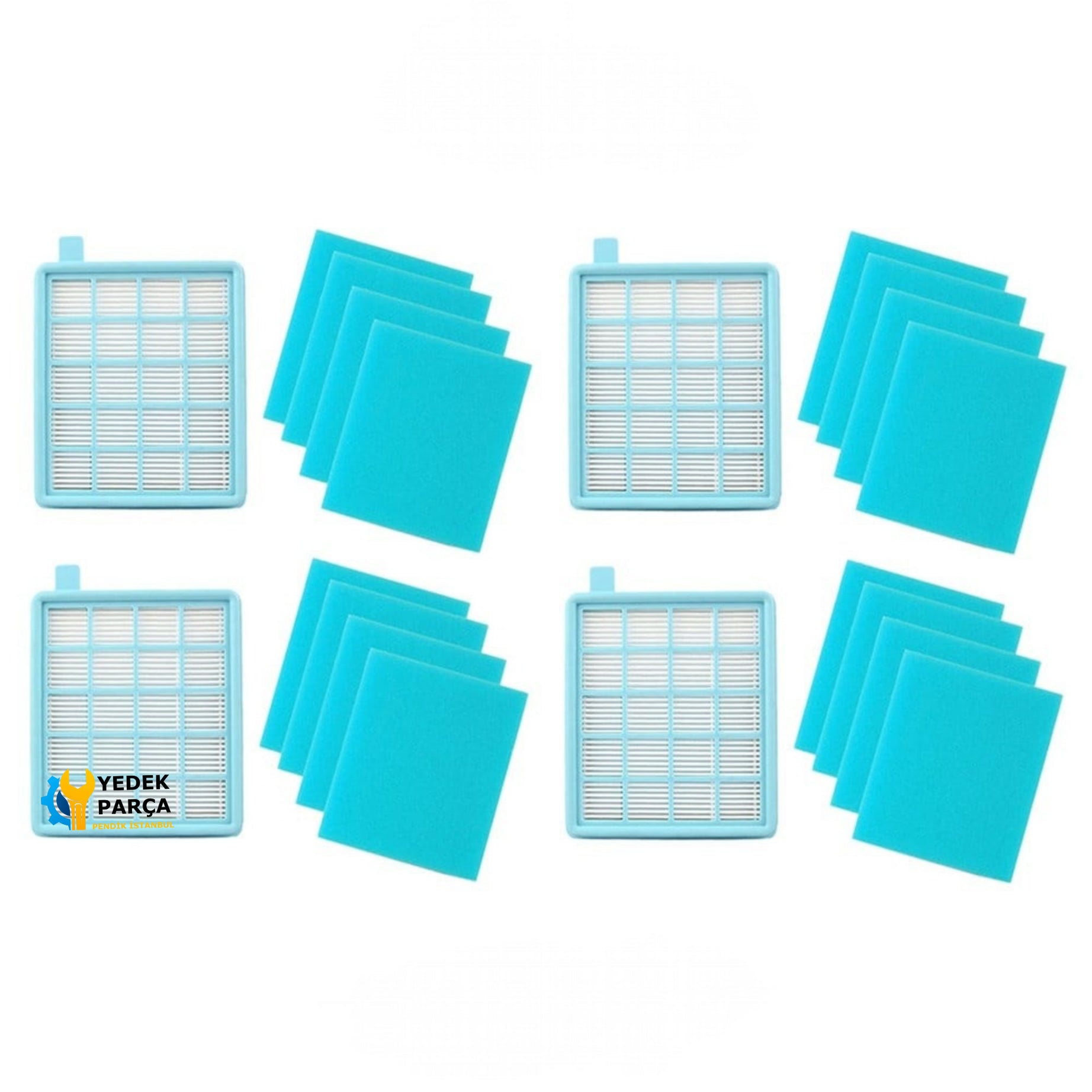 Philips Uyumlu FC 8632 PowerPro Active 4 Adet Hepa Filtre 16 Adet Sünger