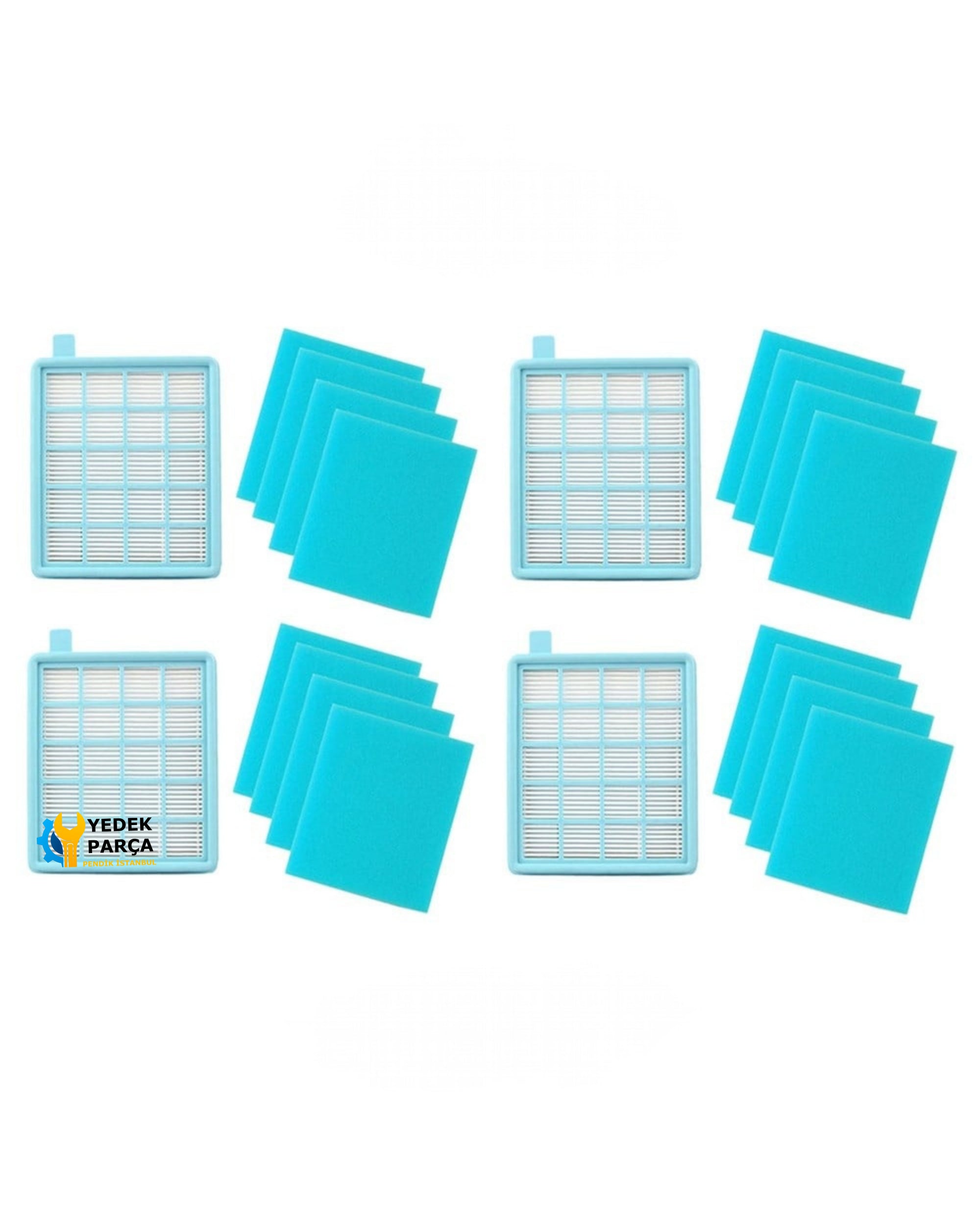 Philips Uyumlu FC 8672 PowerPro Active 4 Adet Hepa Filtre 16 Adet Sünger