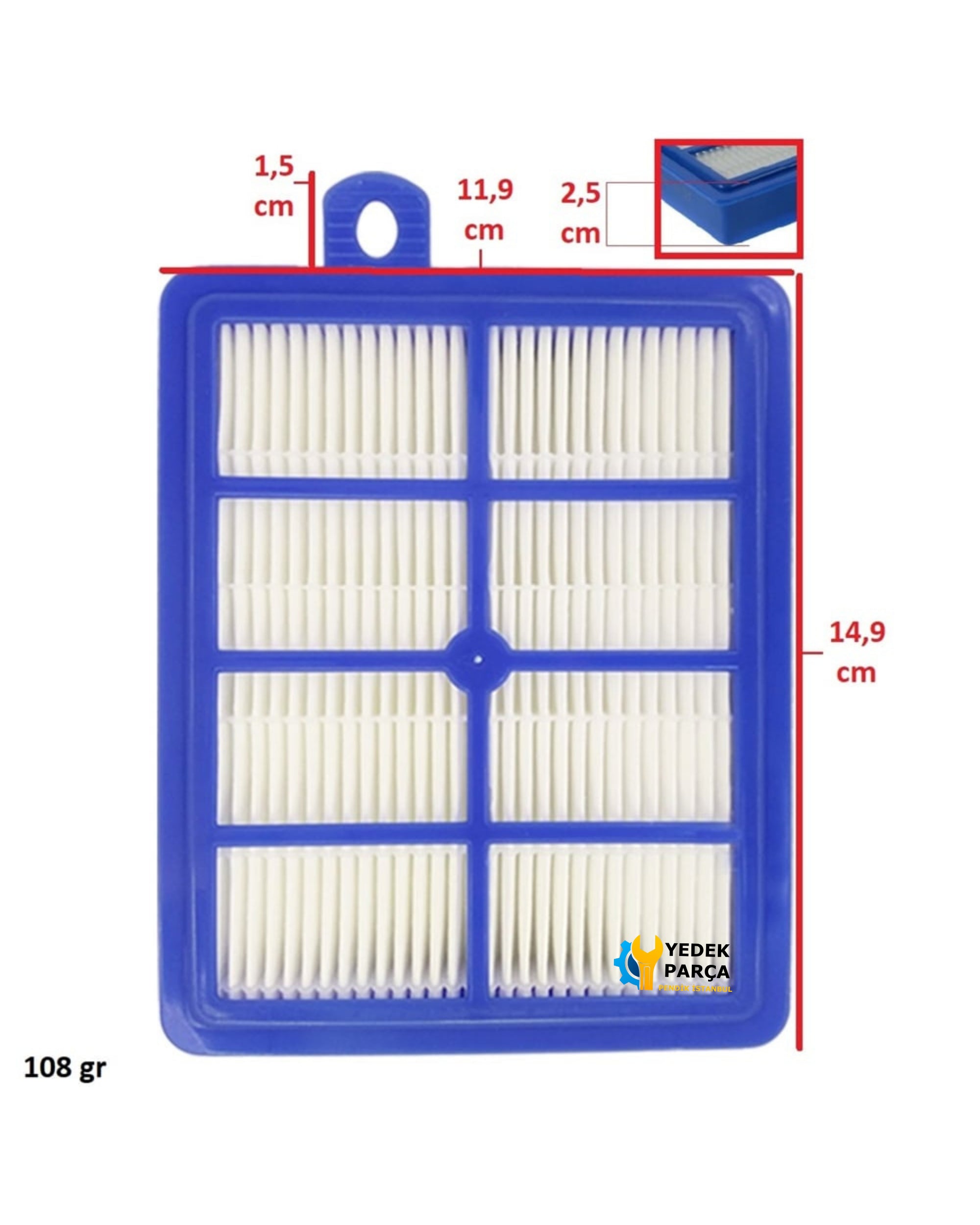 Philips Uyumlu FC 8764 PowerPro Süpürge Ön Filtre ve Hepa Filtre