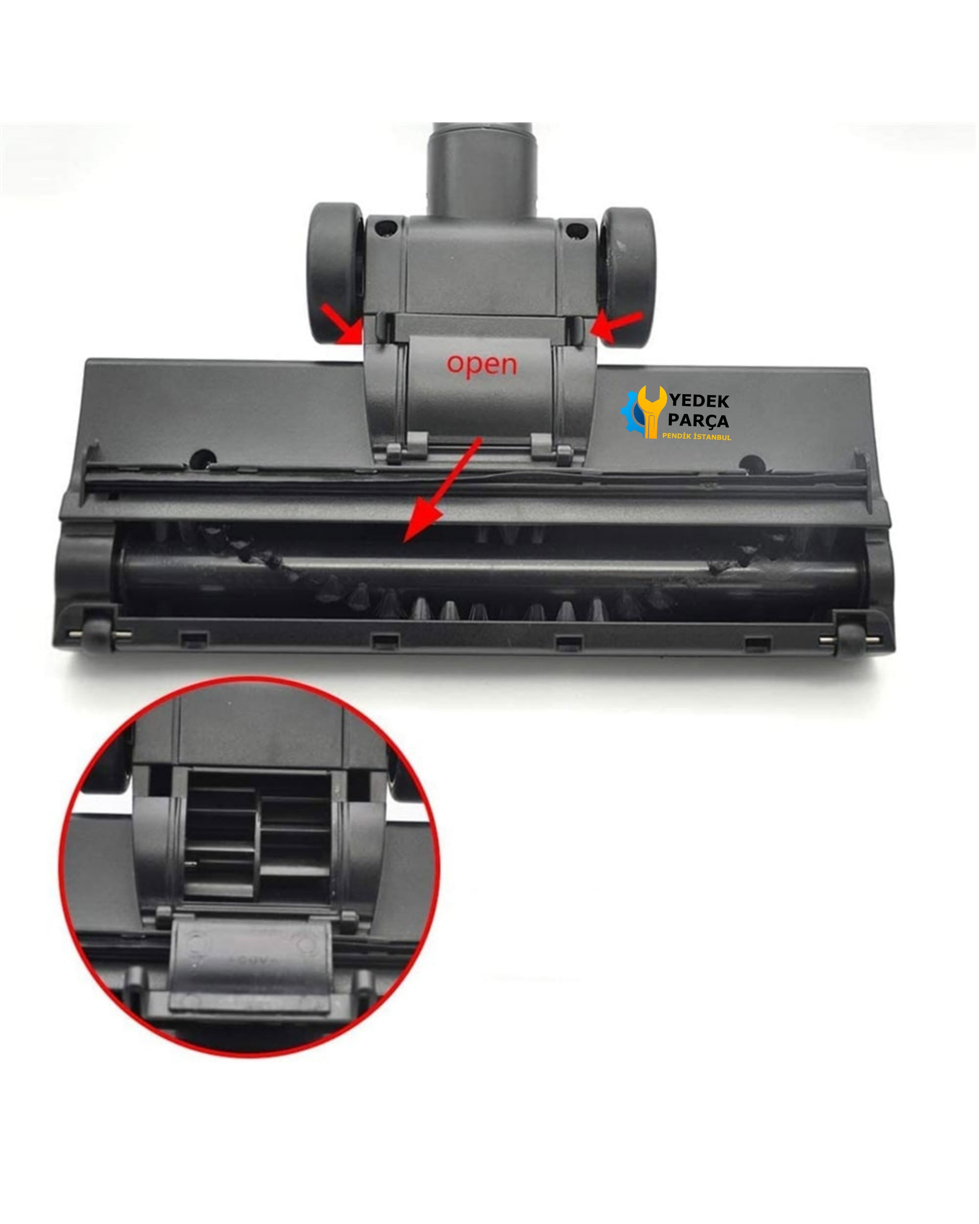 Arçelik Uyumlu S 4210D Kanguru Elektrikli Süpürge Çelik Telli Hortumu Turbo Emici Yer Başlığı Teleskopik Boru