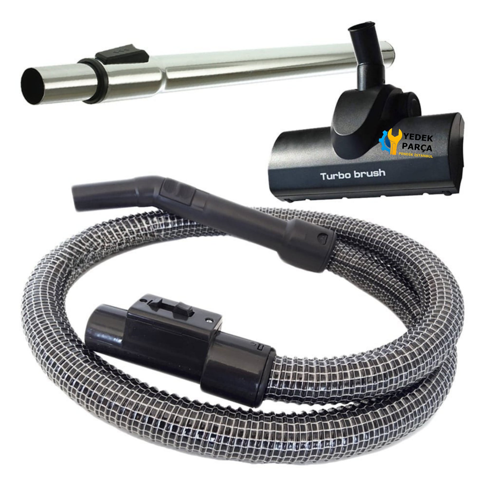 Arçelik Uyumlu 9182001512 Elektrikli Süpürge Çelik Telli Hortumu Turbo Emici Yer Başlığı Teleskopik Boru
