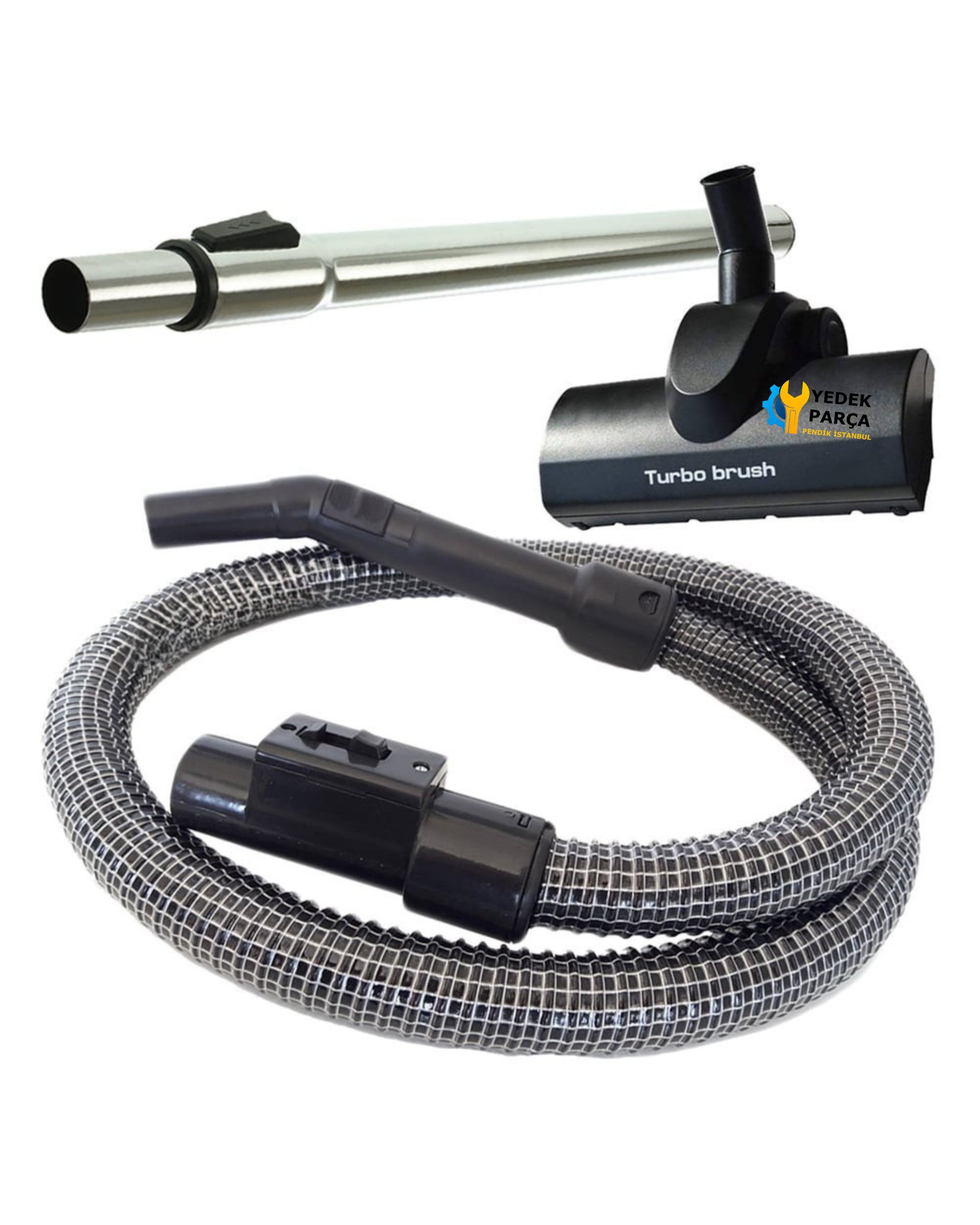 Beko Uyumlu BKS 2522 Elektrikli Süpürge Çelik Telli Hortumu Turbo Emici Yer Başlığı Teleskopik Boru