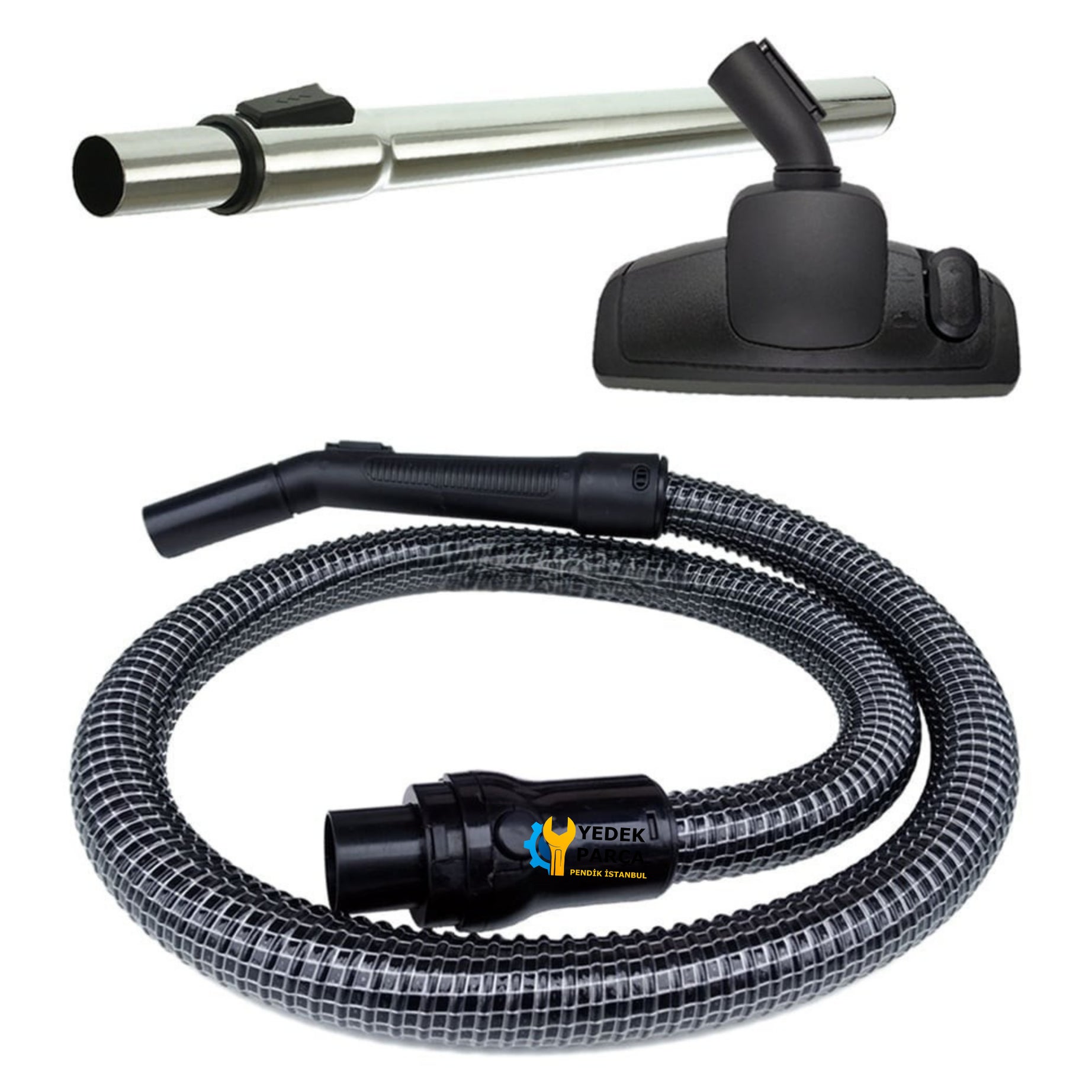 Fakir Uyumlu Prestige A 220 Elektrikli Süpürge Çelik Telli Hortumu Emici Yer Başlığı Teleskopik Boru