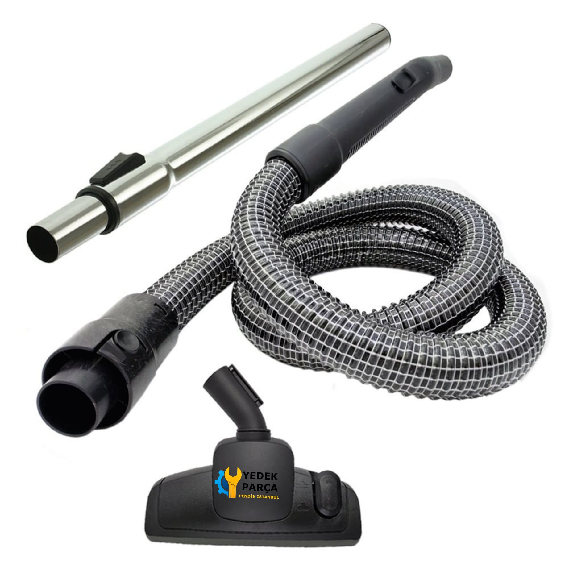 Arçelik Uyumlu 9193042247 Elektrikli Süpürge Çelik Telli Hortumu Emici Yer Başlığı Teleskopik Boru