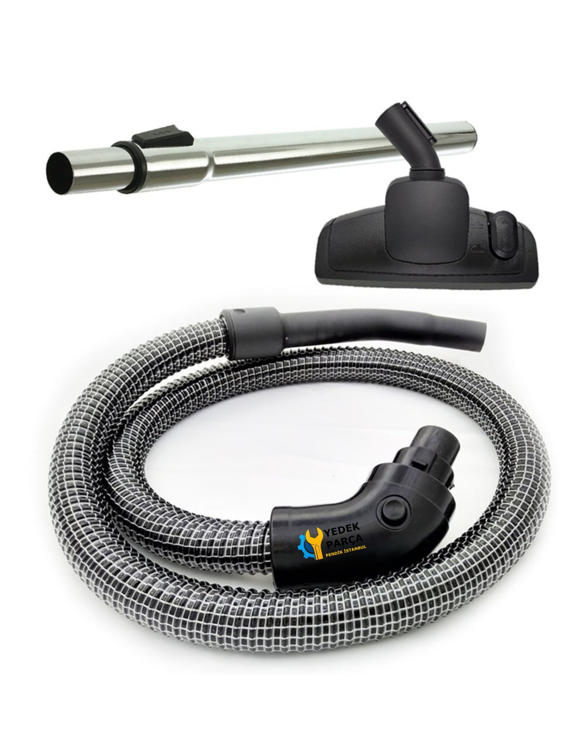 Arçelik Uyumlu S 6960 Elektrikli Süpürge Çelik Telli Hortumu Emici Yer Başlığı Teleskopik Borusu D