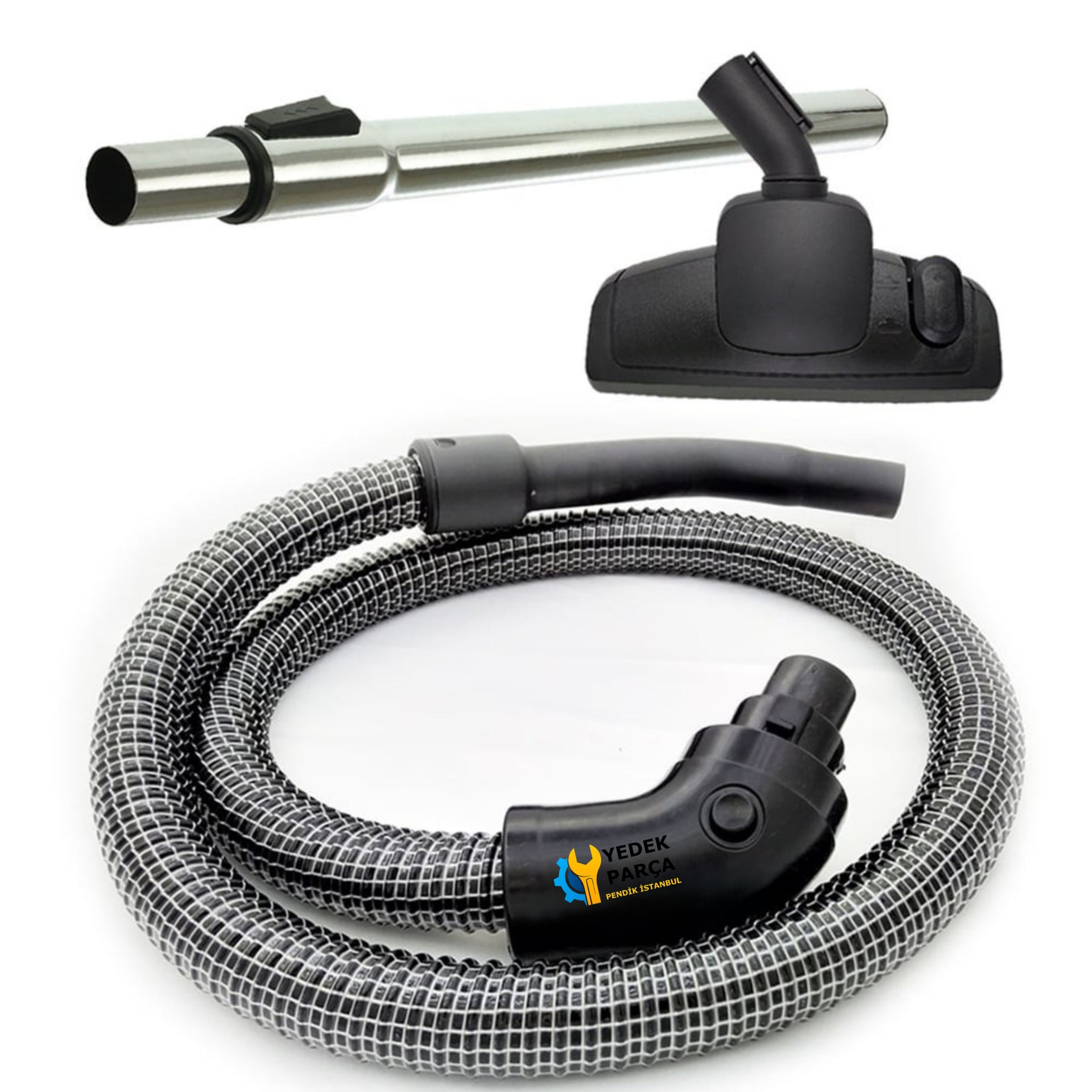 Arçelik Uyumlu 3191040500 Elektrikli Süpürge Çelik Telli Hortumu Emici Yer Başlığı Teleskopik Borusu D