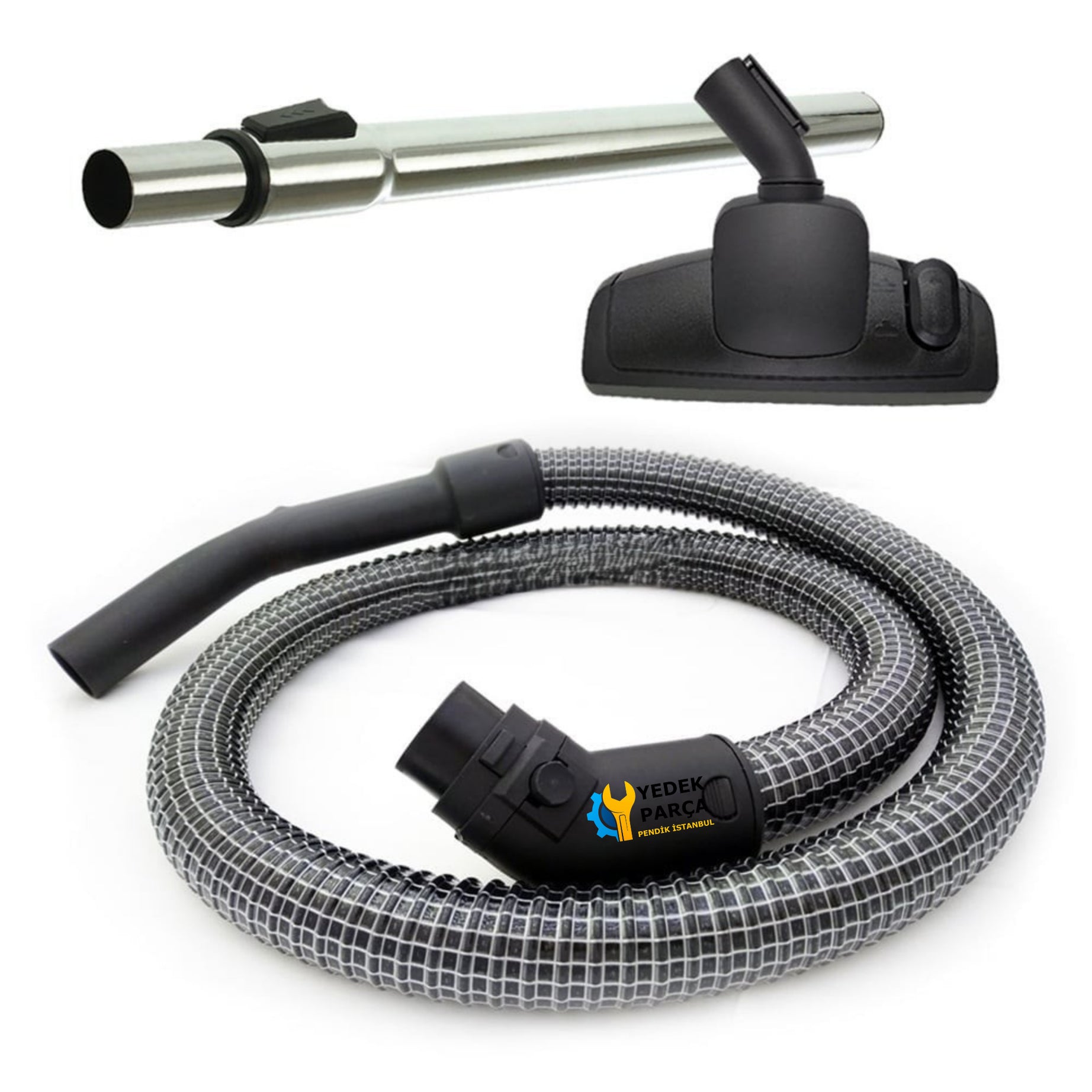 Fantom Uyumlu Misty DC 4200 Elektrikli Süpürge Çelik Telli Hortum Emici Yer Başlığı Teleskopik Boru