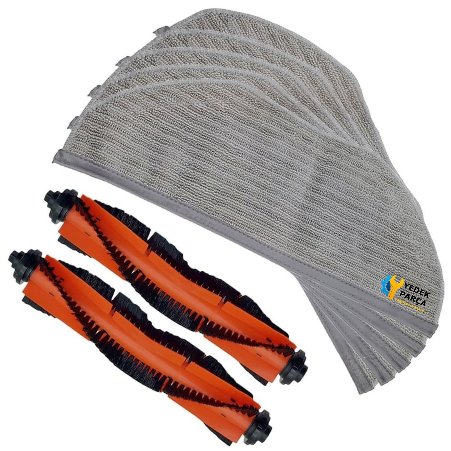 Xiaomi Uyumlu Mijia G1 MJSTG1 Robot Süpürge 2 Adet Ana Rulo Fırça ve 5 Adet Paspas Bezi