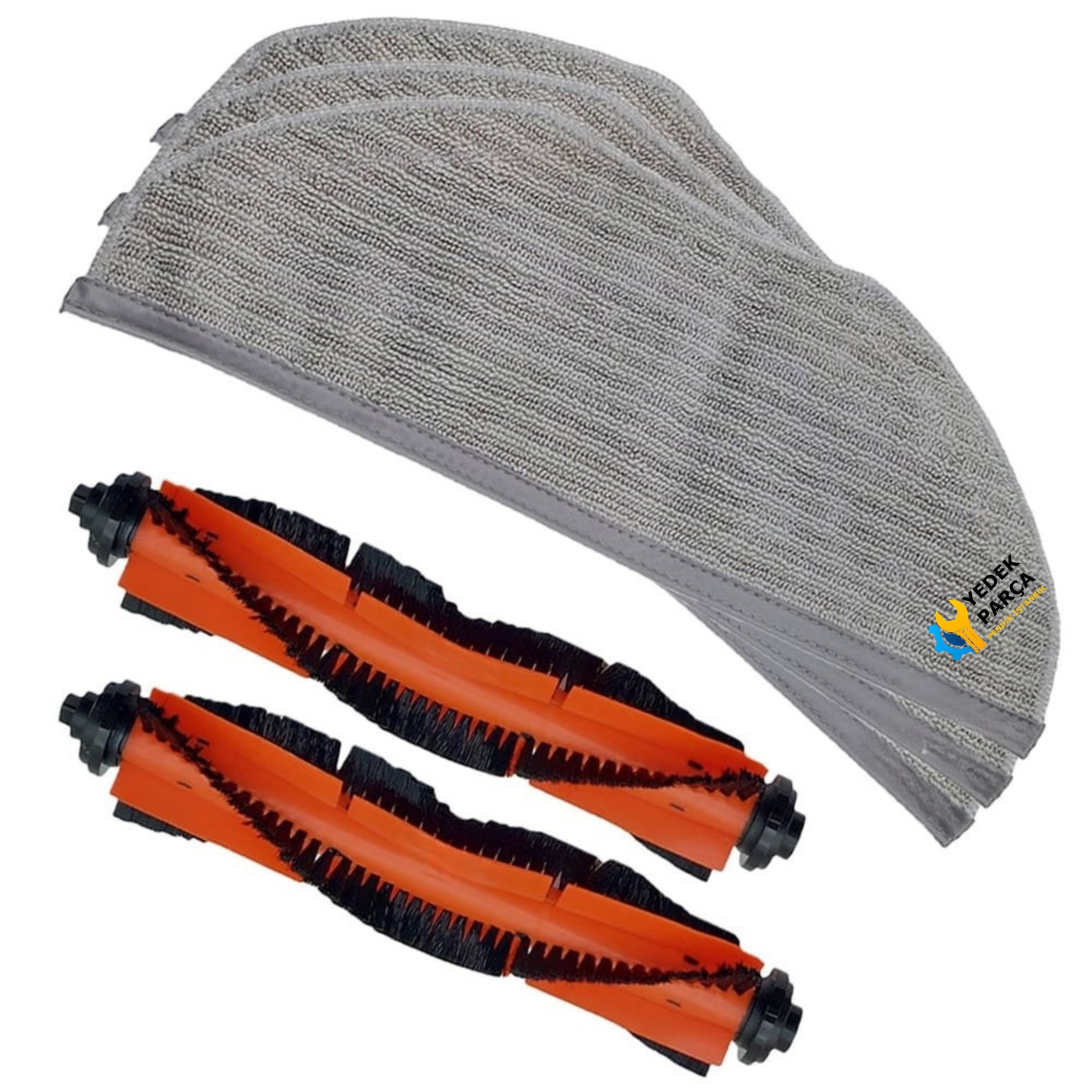 Xiaomi Uyumlu Mijia G1 MJSTG1 Robot Süpürge 2 Adet Ana Rulo Fırça ve 3 Adet Paspas Bezi