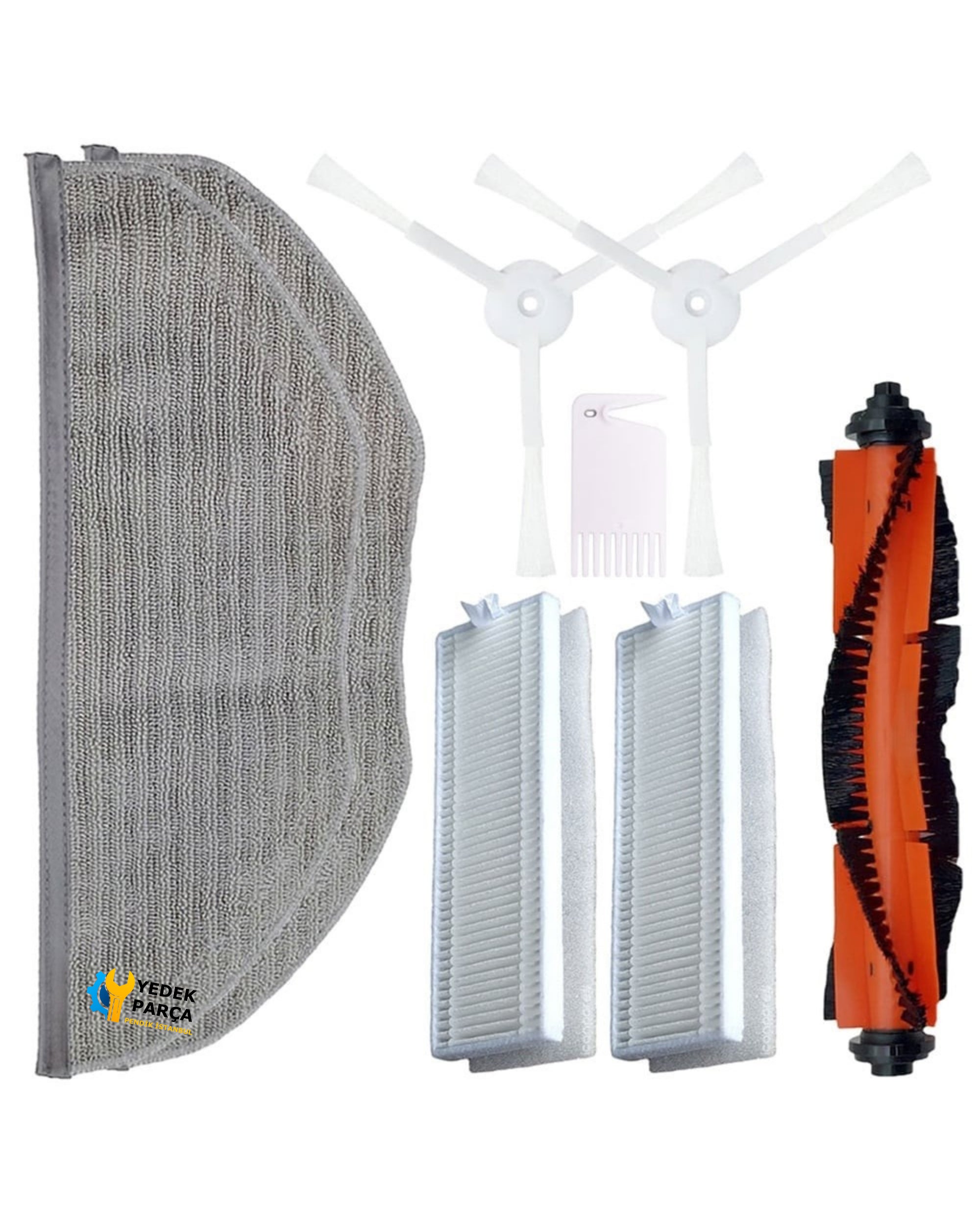 Xiaomi Uyumlu Mijia G1 MJSTG1 Robot Süpürge 1 Rulo 2 Yan Fırça 2 Hepa Filtre 2 Paspas Bezi 1 Tarak