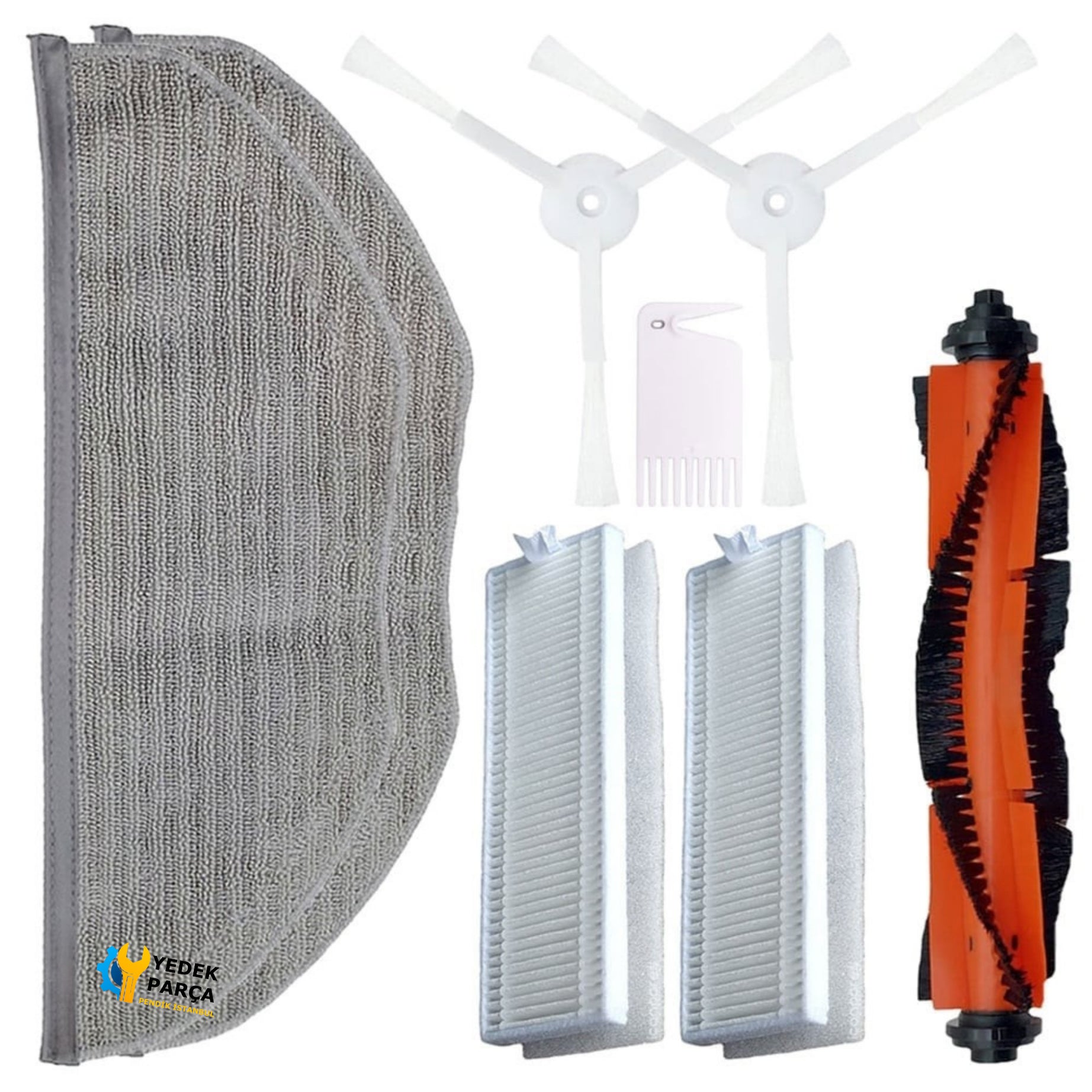 Xiaomi Uyumlu Mijia G1 MJSTG1 Robot Süpürge 1 Rulo 2 Yan Fırça 2 Hepa Filtre 2 Paspas Bezi 1 Tarak