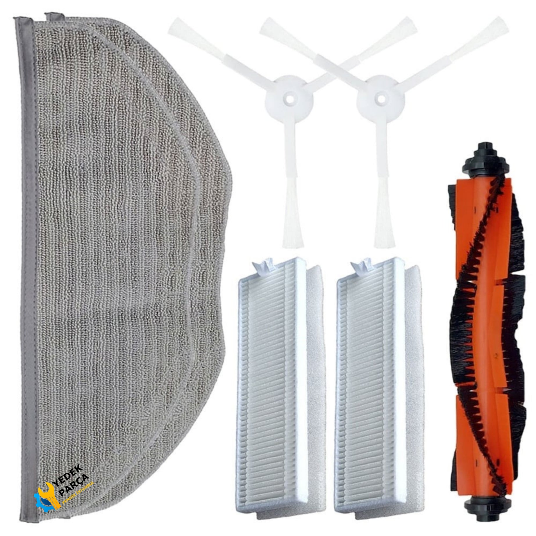 Xiaomi Uyumlu Mijia G1 MJSTG1 Robot Süpürge 1 Rulo 2 Yan Fırça 2 Hepa Filtre 2 Paspas Bezi