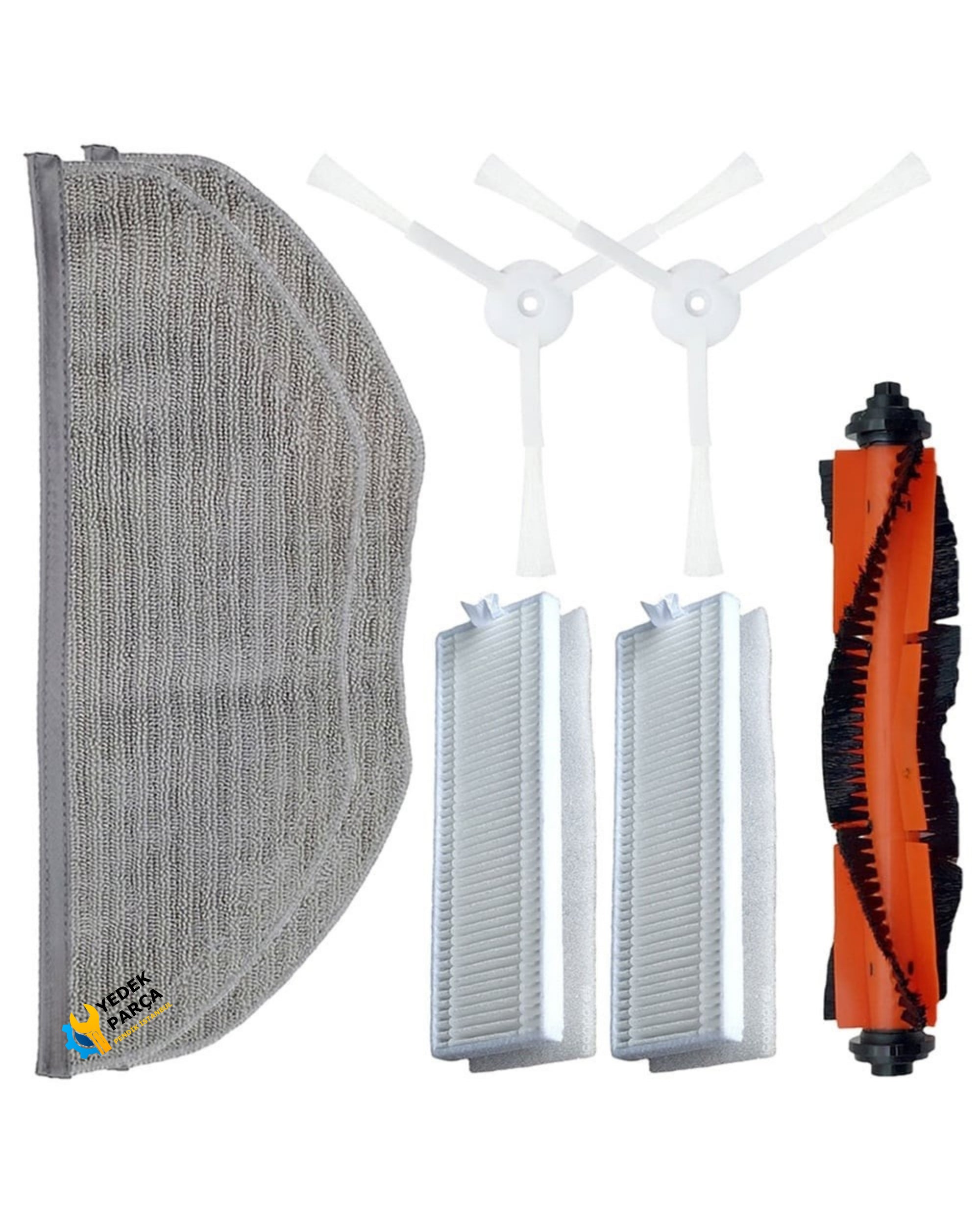 Xiaomi Uyumlu Mijia G1 MJSTG1 Robot Süpürge 1 Rulo 2 Yan Fırça 2 Hepa Filtre 2 Paspas Bezi