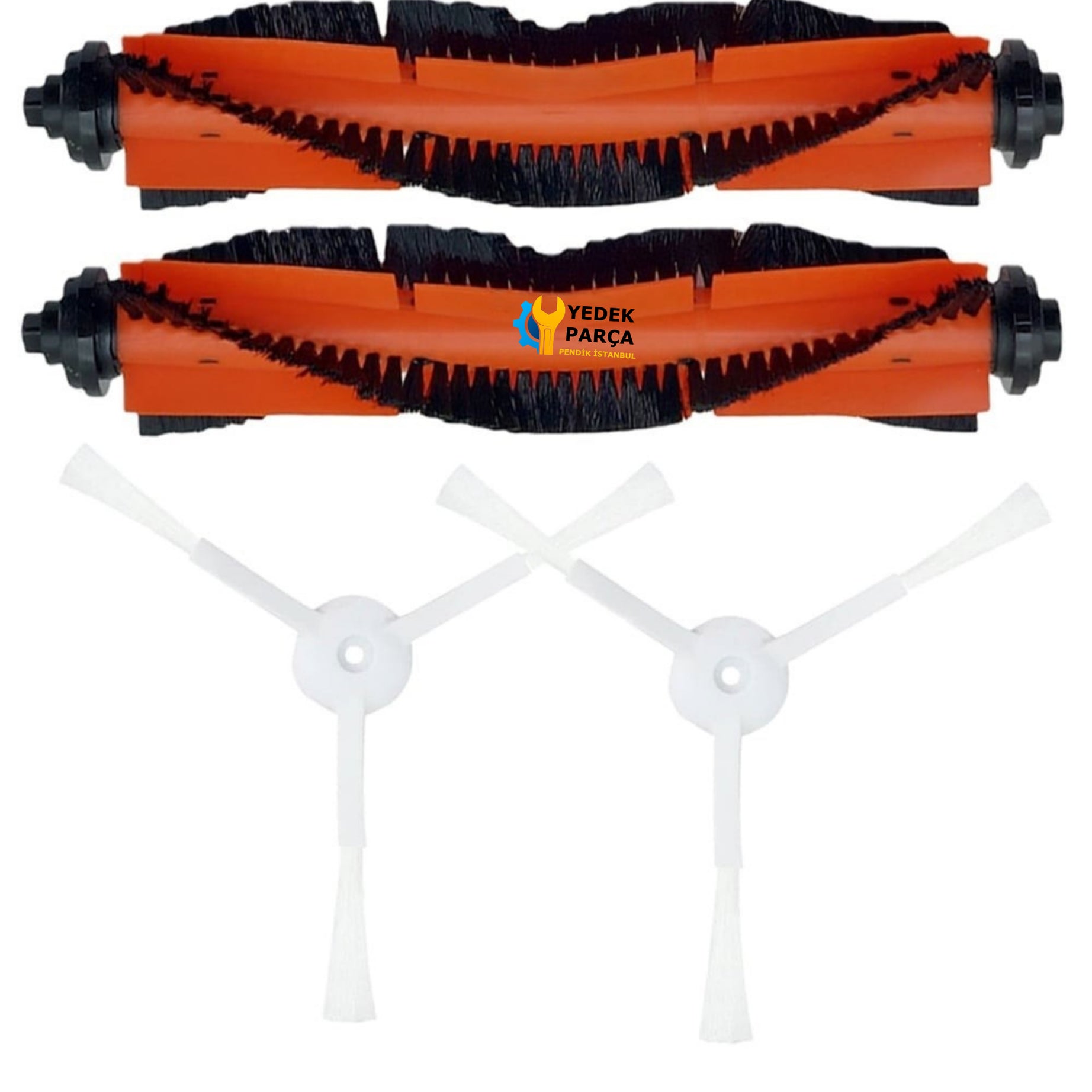 Xiaomi Uyumlu Mijia G1 MJSTG1 Robot Süpürge Ana Rulo Fırça ve Yan Fırça 2 li Paket