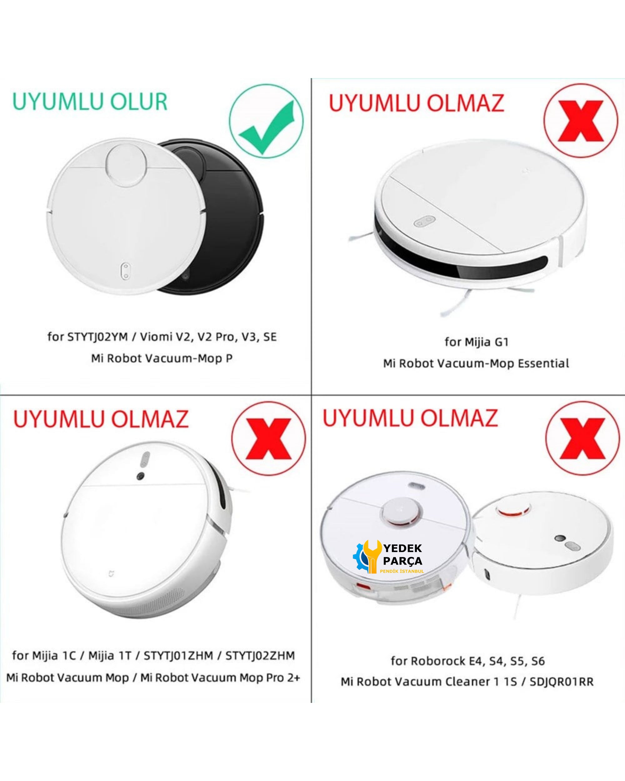 Viomi Uyumlu V2 Pro Vacuum Cleaner Robot Süpürge Yenileme Seti