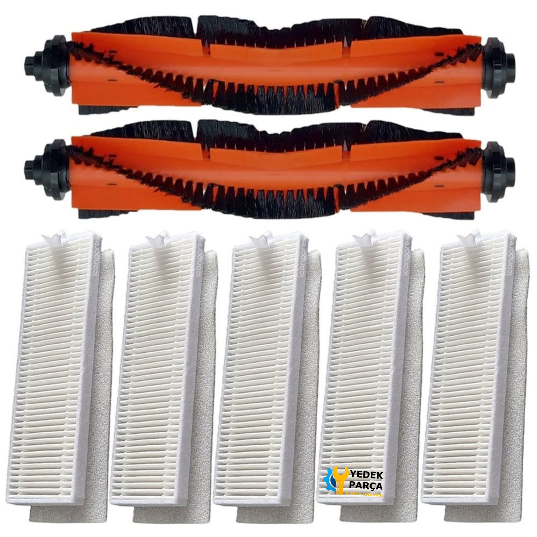 Xiaomi Uyumlu Mijia G1 MJSTG1 Robot Süpürge 2 Adet Ana Rulo Fırça ve 5 Adet Hepa Filtre