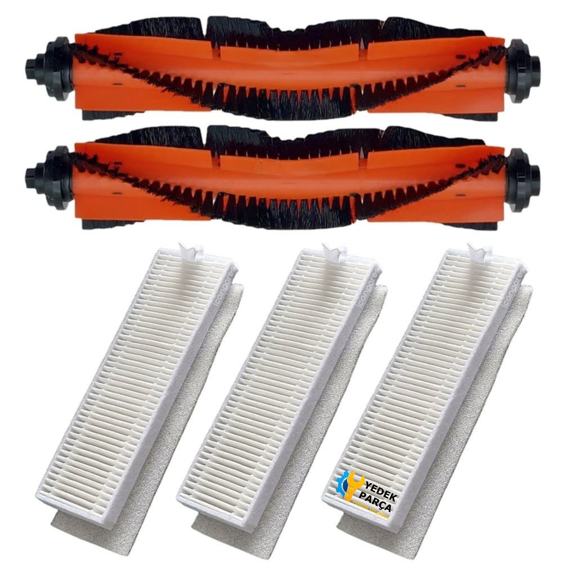 Xiaomi Uyumlu Mijia G1 MJSTG1 Robot Süpürge 2 Adet Ana Rulo Fırça ve 3 Adet Hepa Filtre