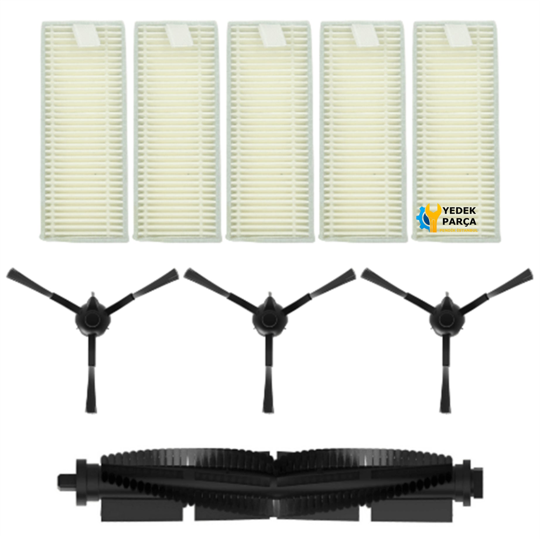 Tefal Uyumlu RG8L85 Robot Süpürge Ana Fırçası, Hepa Filtre 5 Adet, Yan Fırça 3 Adet