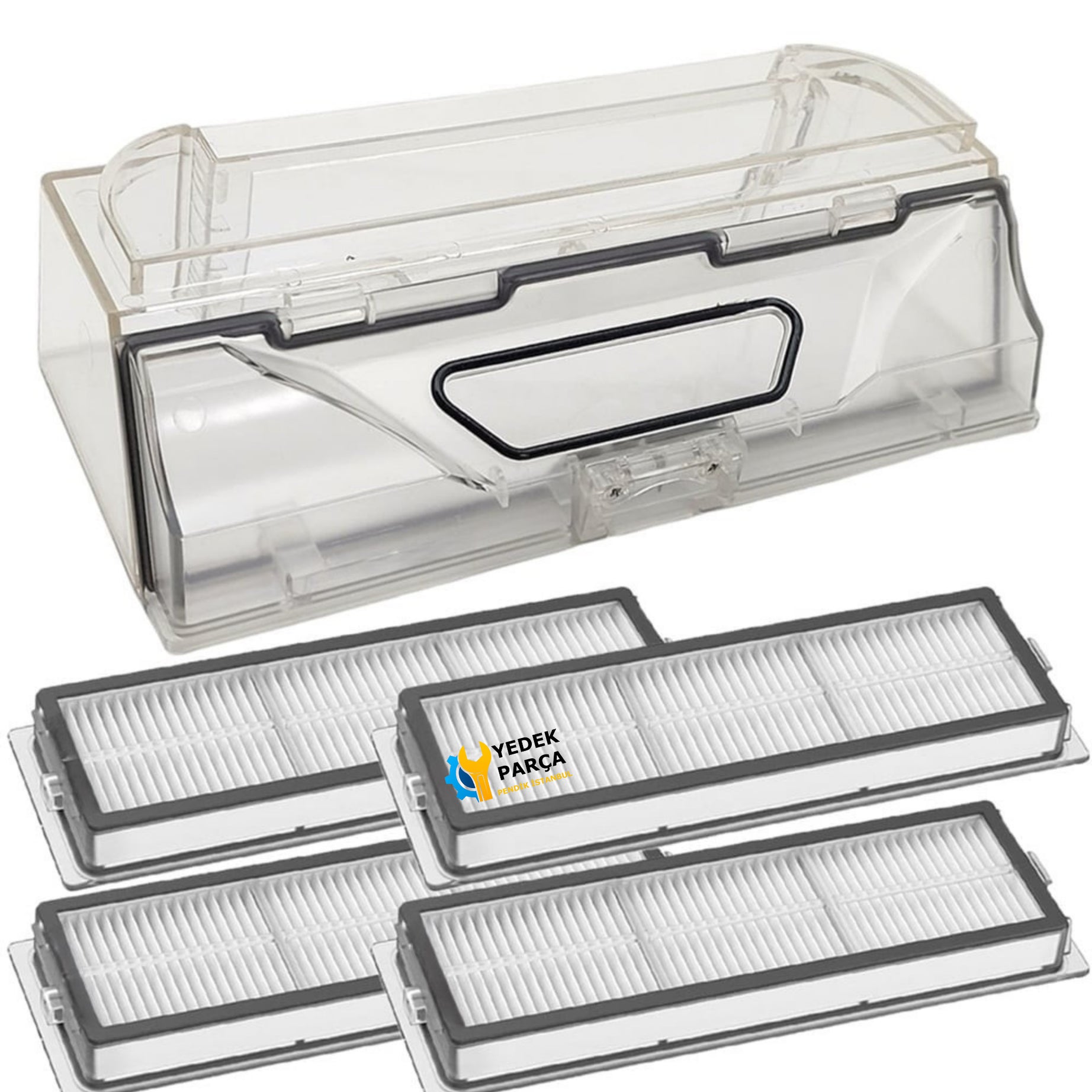 Xiaomi Uyumlu Mijia 1C STYTJ01ZHM Robot Süpürge Toz Haznesi ve Hepa Filtre 4 Adet