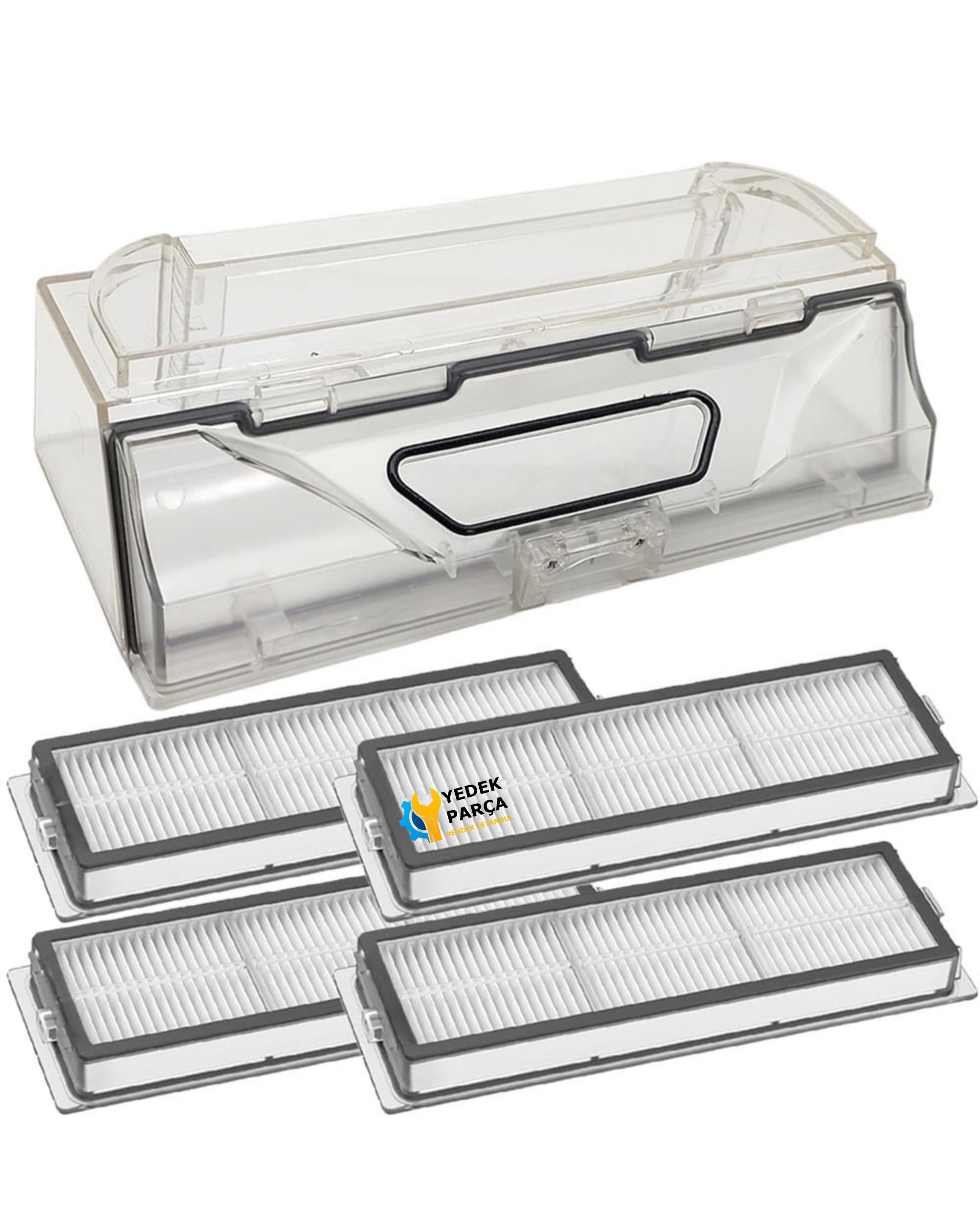 Xiaomi Uyumlu Mijia 1C STYTJ01ZHM Robot Süpürge Toz Haznesi ve Hepa Filtre 4 Adet